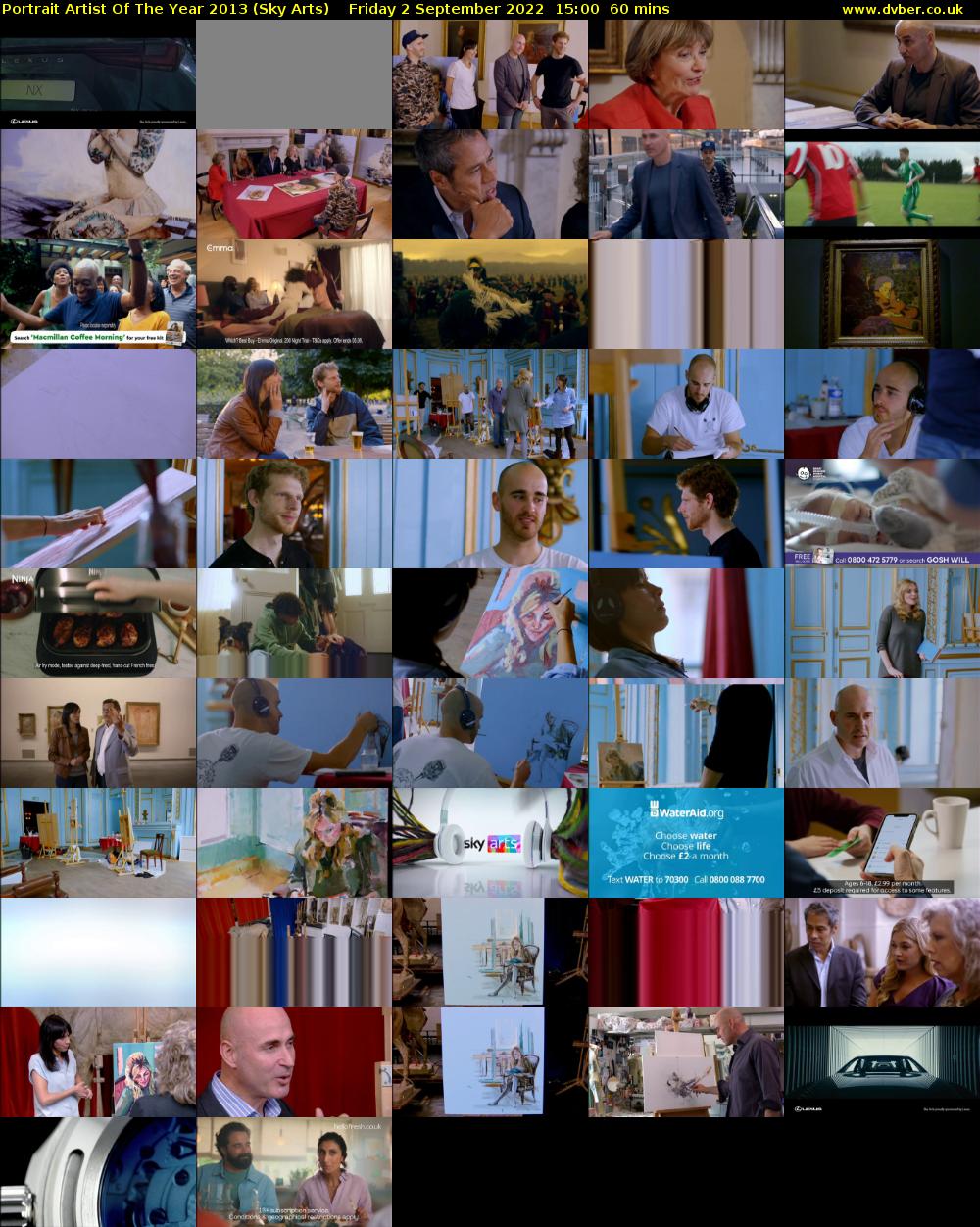 Portrait Artist Of The Year 2013 (Sky Arts) Friday 2 September 2022 15:00 - 16:00