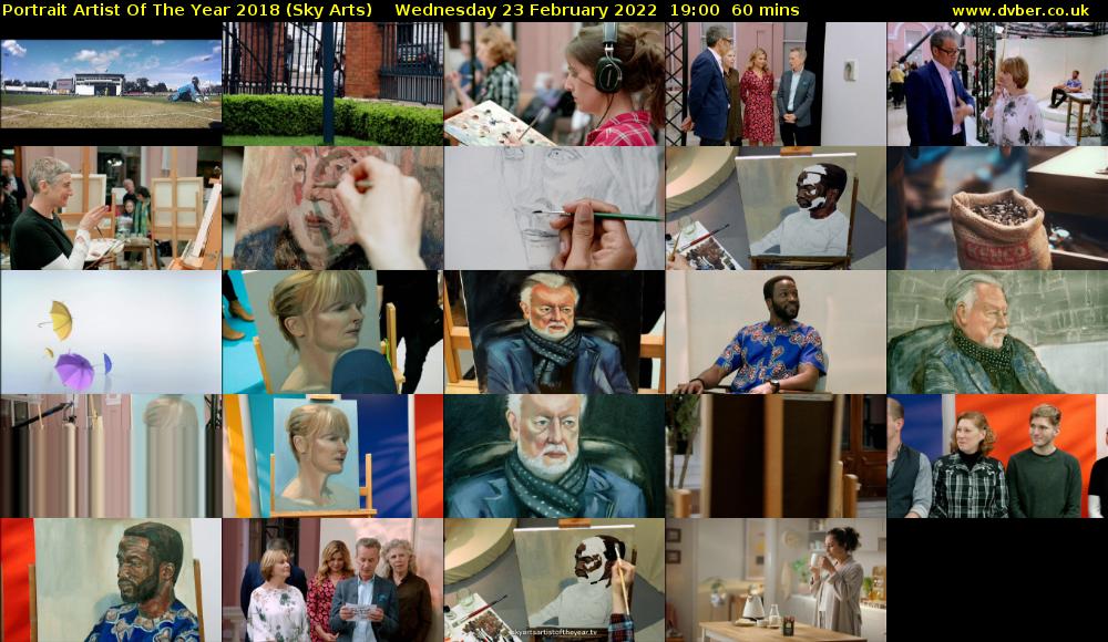 Portrait Artist Of The Year 2018 (Sky Arts) Wednesday 23 February 2022 19:00 - 20:00