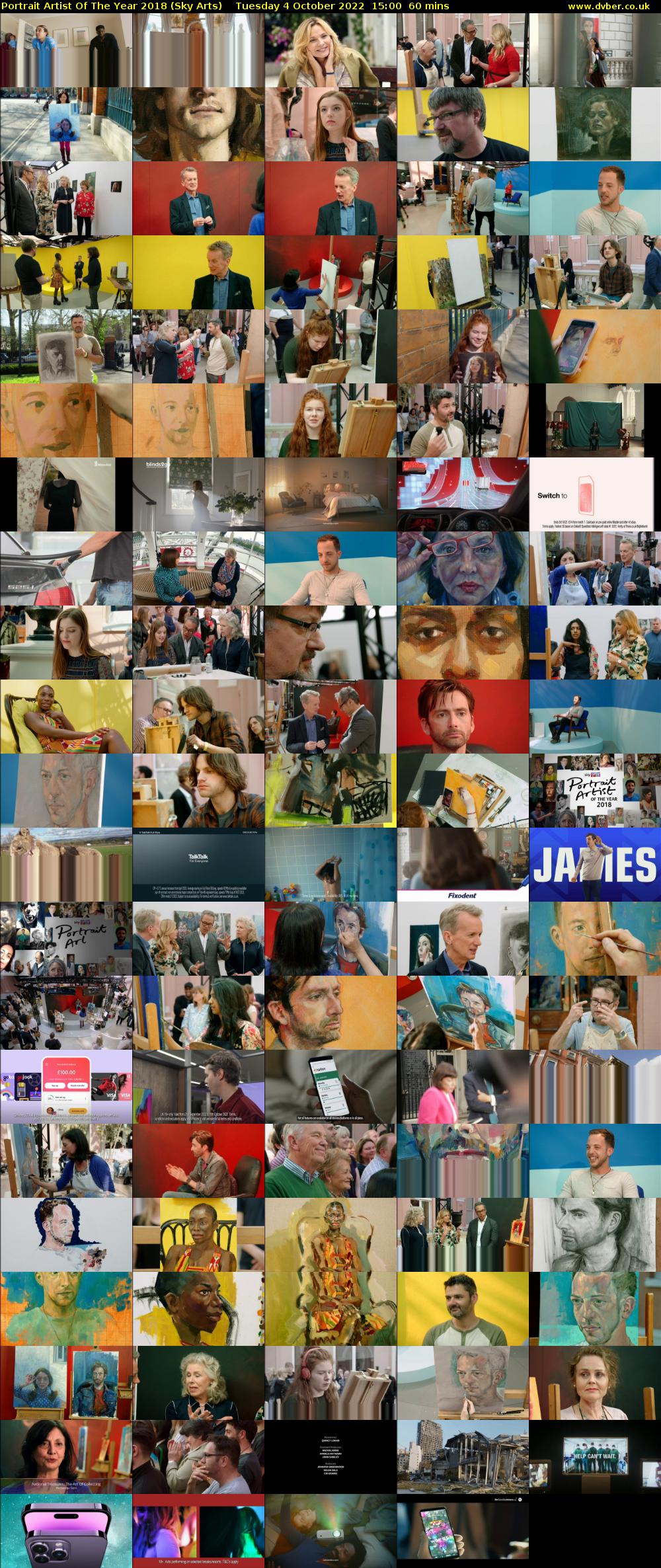 Portrait Artist Of The Year 2018 (Sky Arts) Tuesday 4 October 2022 15:00 - 16:00