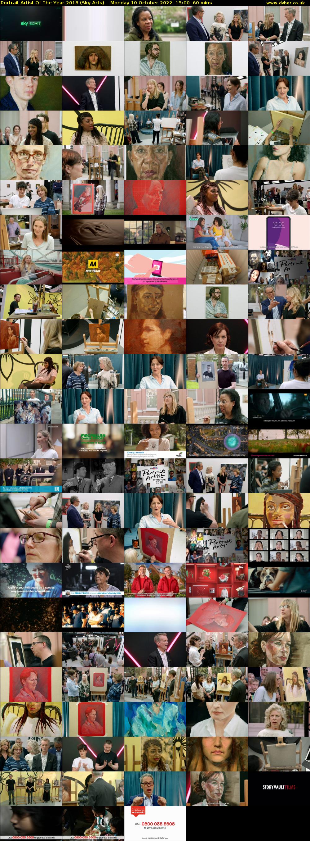 Portrait Artist Of The Year 2018 (Sky Arts) Monday 10 October 2022 15:00 - 16:00