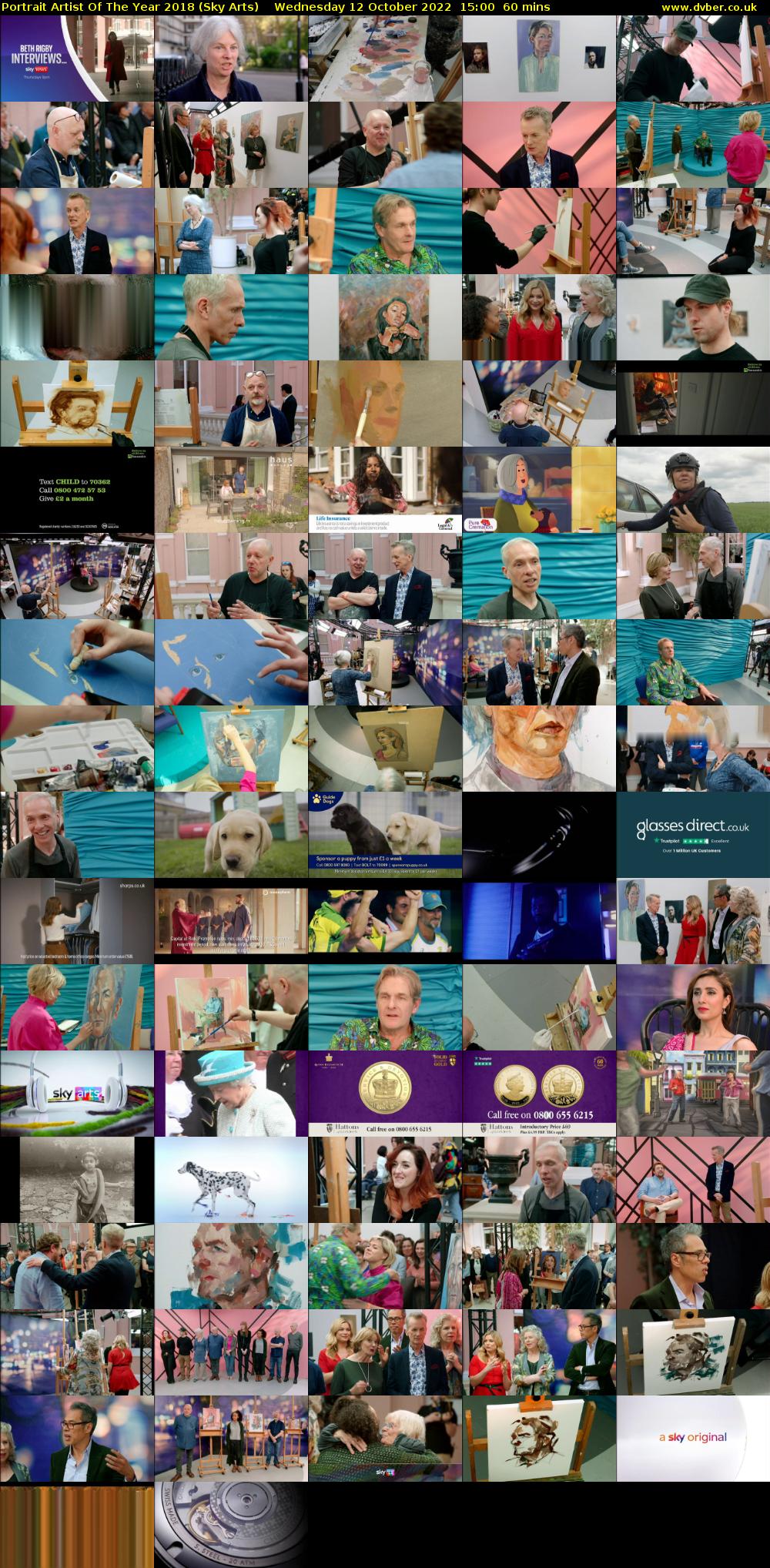 Portrait Artist Of The Year 2018 (Sky Arts) Wednesday 12 October 2022 15:00 - 16:00