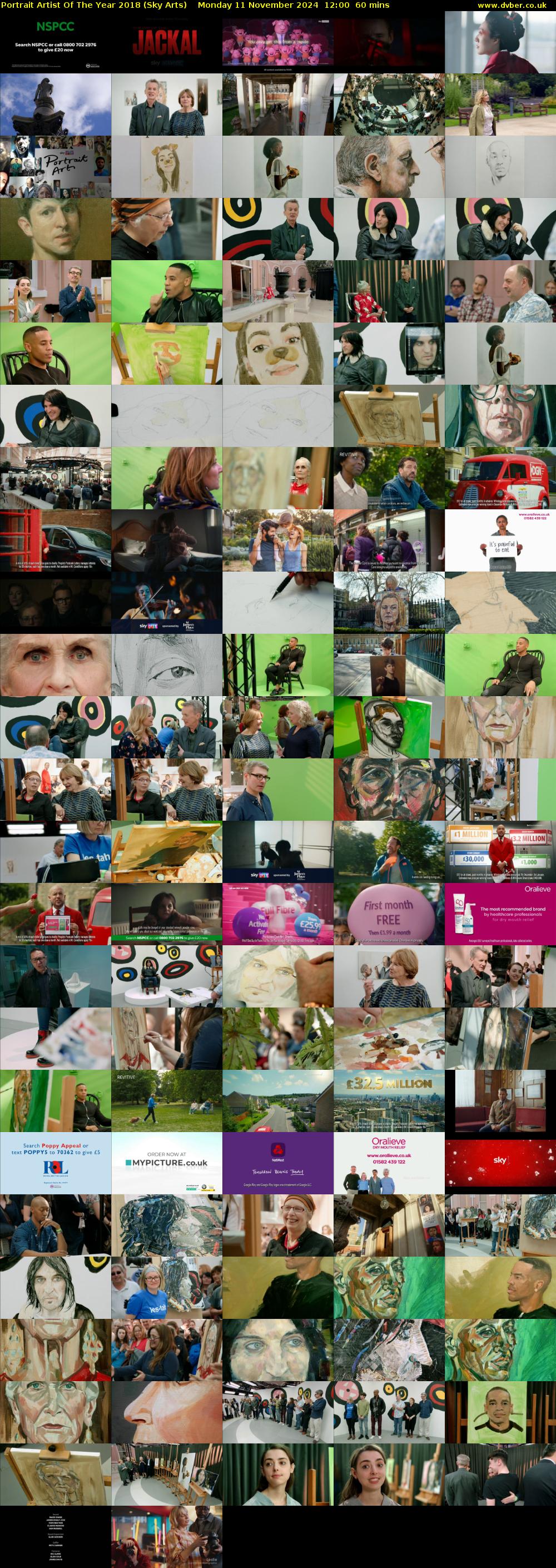 Portrait Artist Of The Year 2018 (Sky Arts) Monday 11 November 2024 12:00 - 13:00