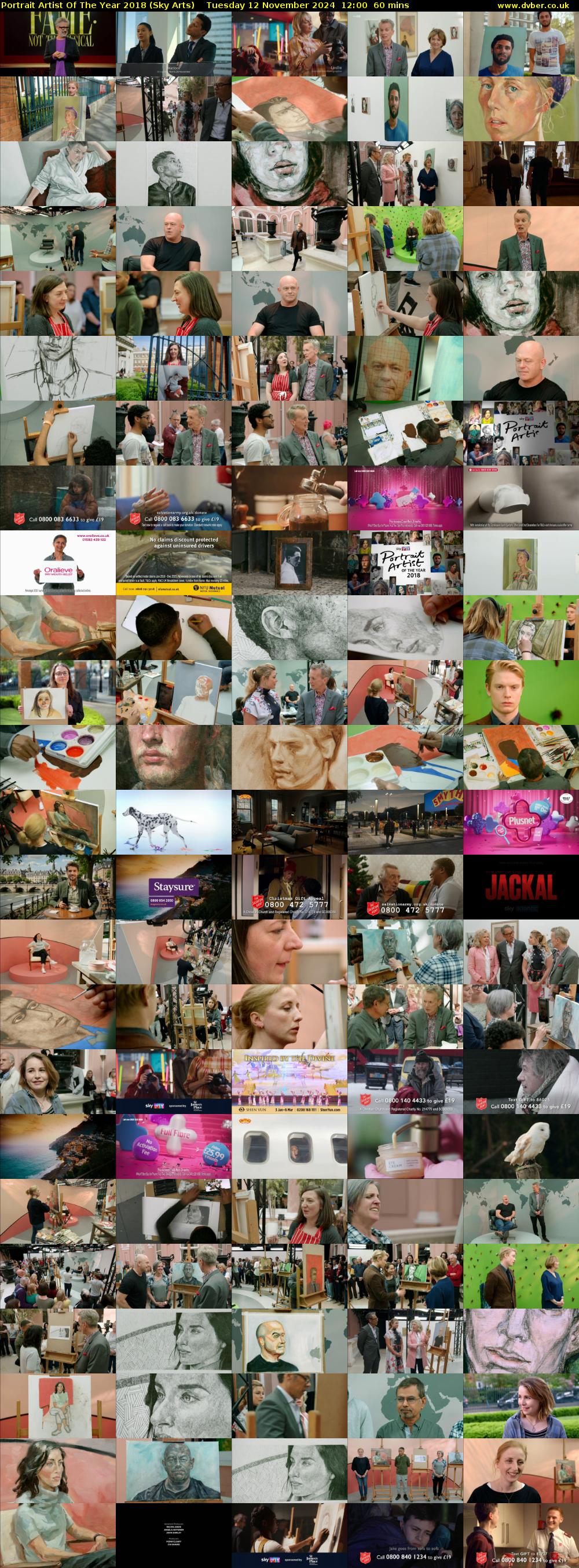 Portrait Artist Of The Year 2018 (Sky Arts) Tuesday 12 November 2024 12:00 - 13:00