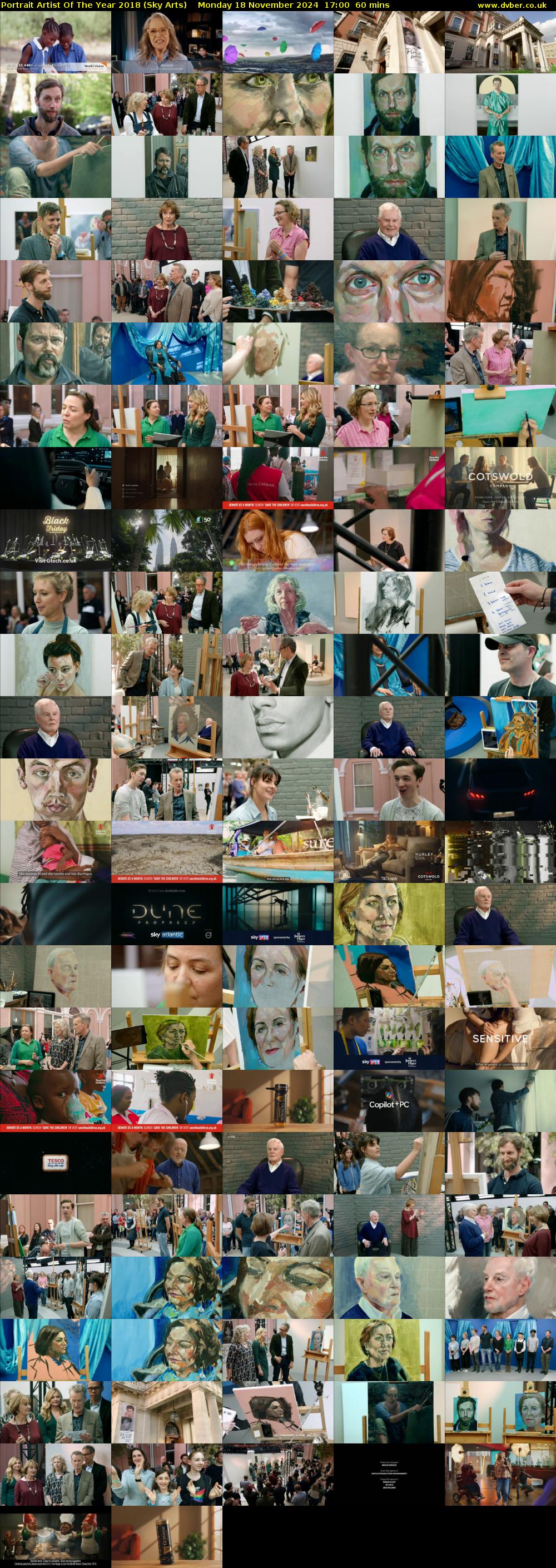 Portrait Artist Of The Year 2018 (Sky Arts) Monday 18 November 2024 17:00 - 18:00