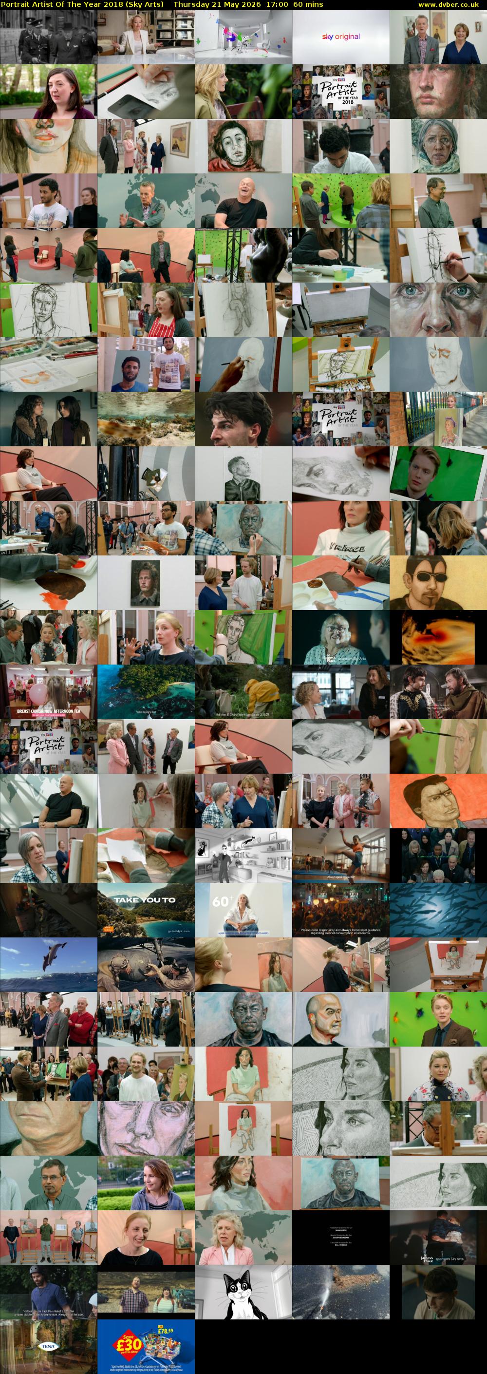 Portrait Artist Of The Year 2018 (Sky Arts) Thursday 21 May 2026 17:00 - 18:00