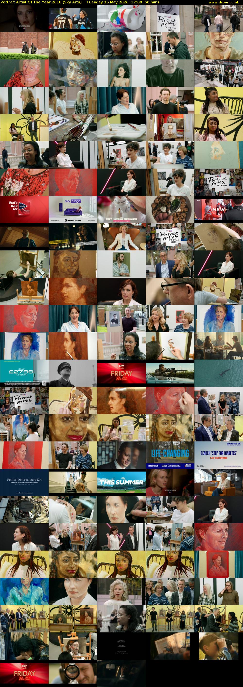 Portrait Artist Of The Year 2018 (Sky Arts) Tuesday 26 May 2026 17:00 - 18:00