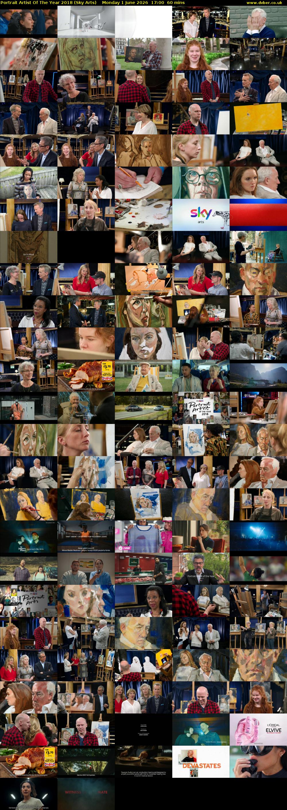 Portrait Artist Of The Year 2018 (Sky Arts) Monday 1 June 2026 17:00 - 18:00