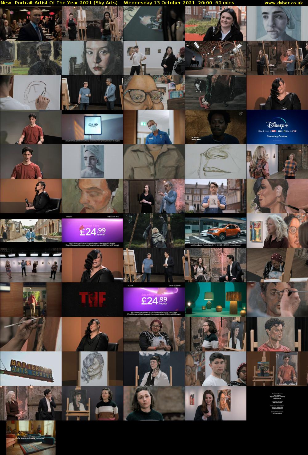 Portrait Artist Of The Year 2021 (Sky Arts) Wednesday 13 October 2021 20:00 - 21:00
