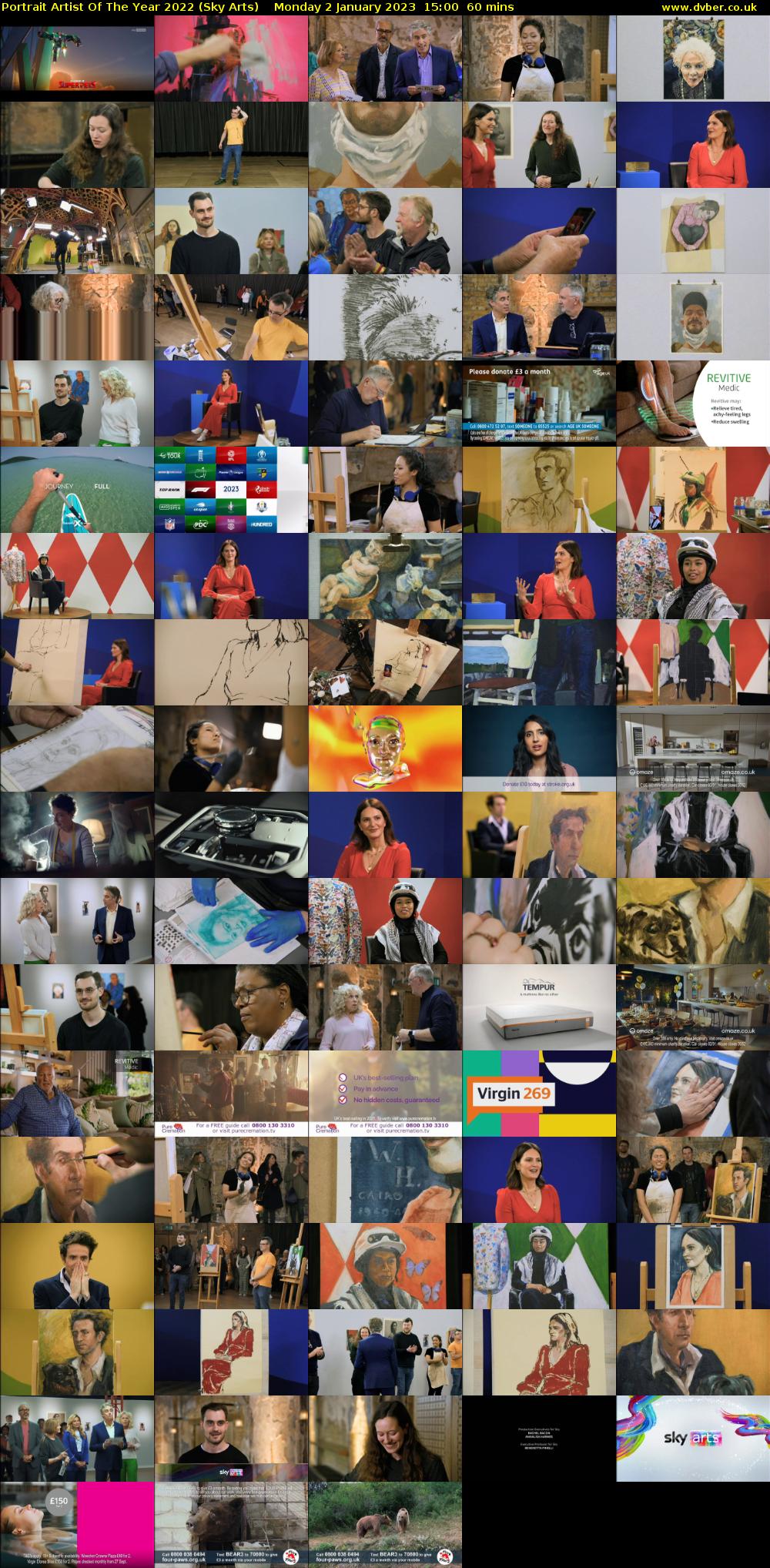 Portrait Artist Of The Year 2022 (Sky Arts) Monday 2 January 2023 15:00 - 16:00