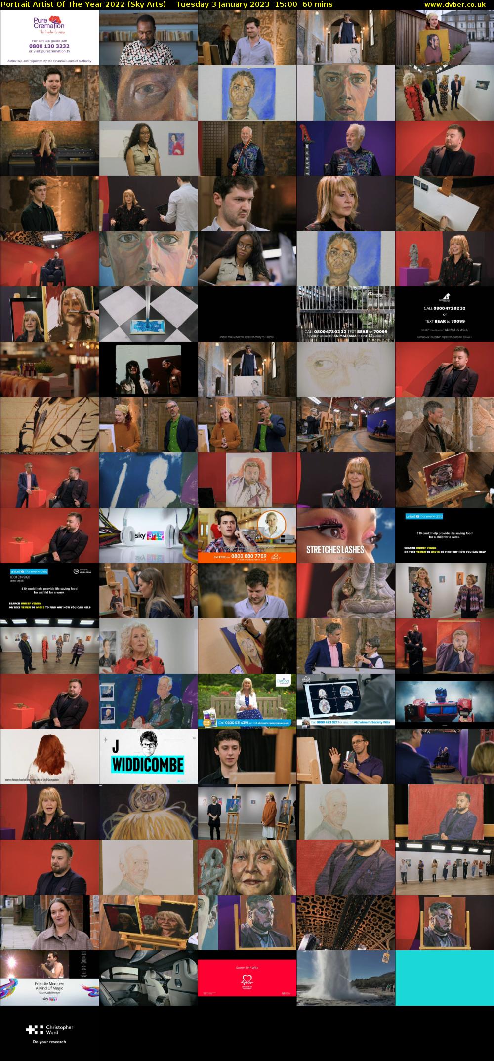Portrait Artist Of The Year 2022 (Sky Arts) Tuesday 3 January 2023 15:00 - 16:00
