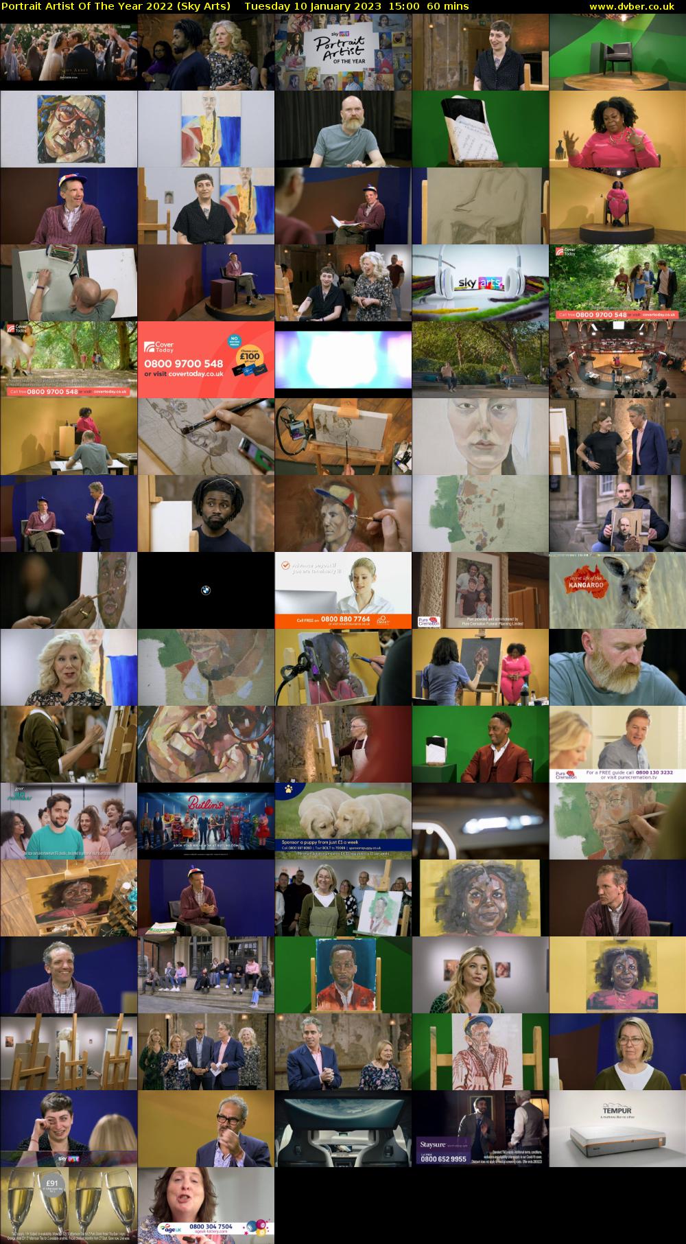 Portrait Artist Of The Year 2022 (Sky Arts) Tuesday 10 January 2023 15:00 - 16:00