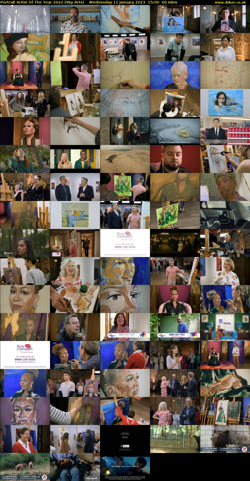 Portrait Artist Of The Year 2022 (Sky Arts) Wednesday 11 January 2023 15:00 - 16:00