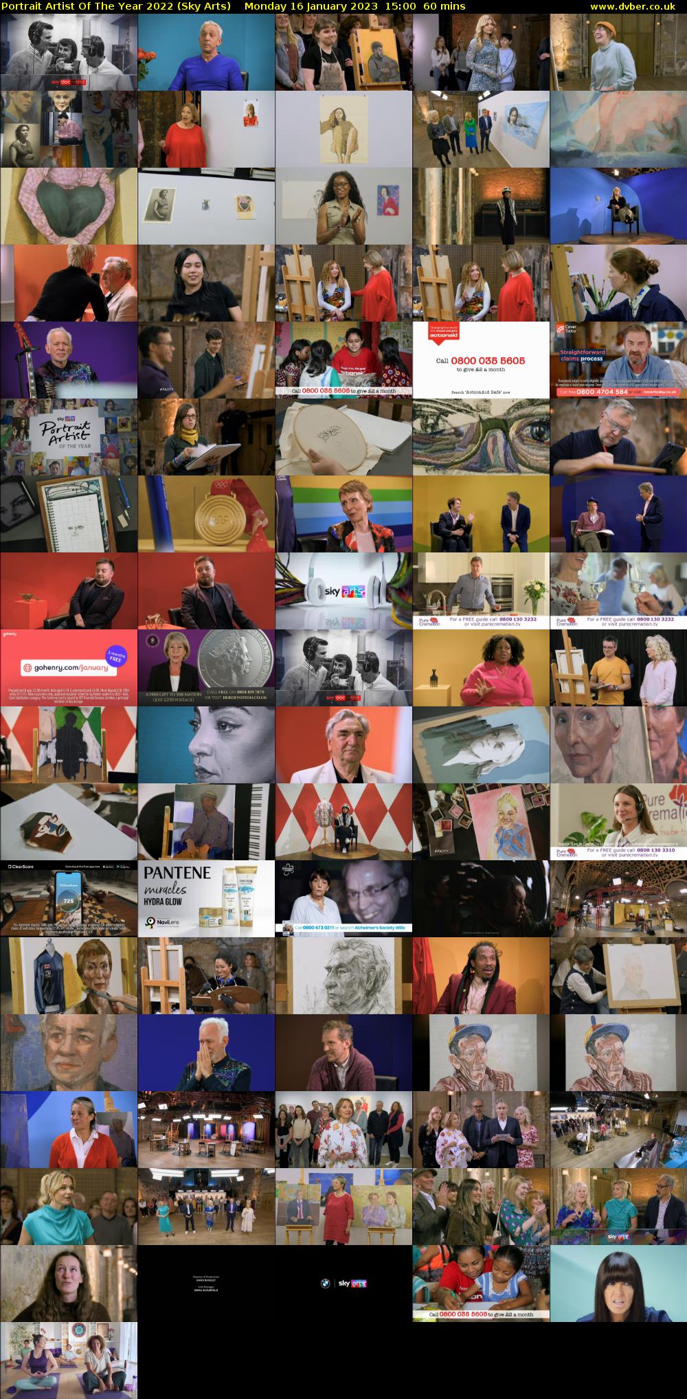 Portrait Artist Of The Year 2022 (Sky Arts) Monday 16 January 2023 15:00 - 16:00