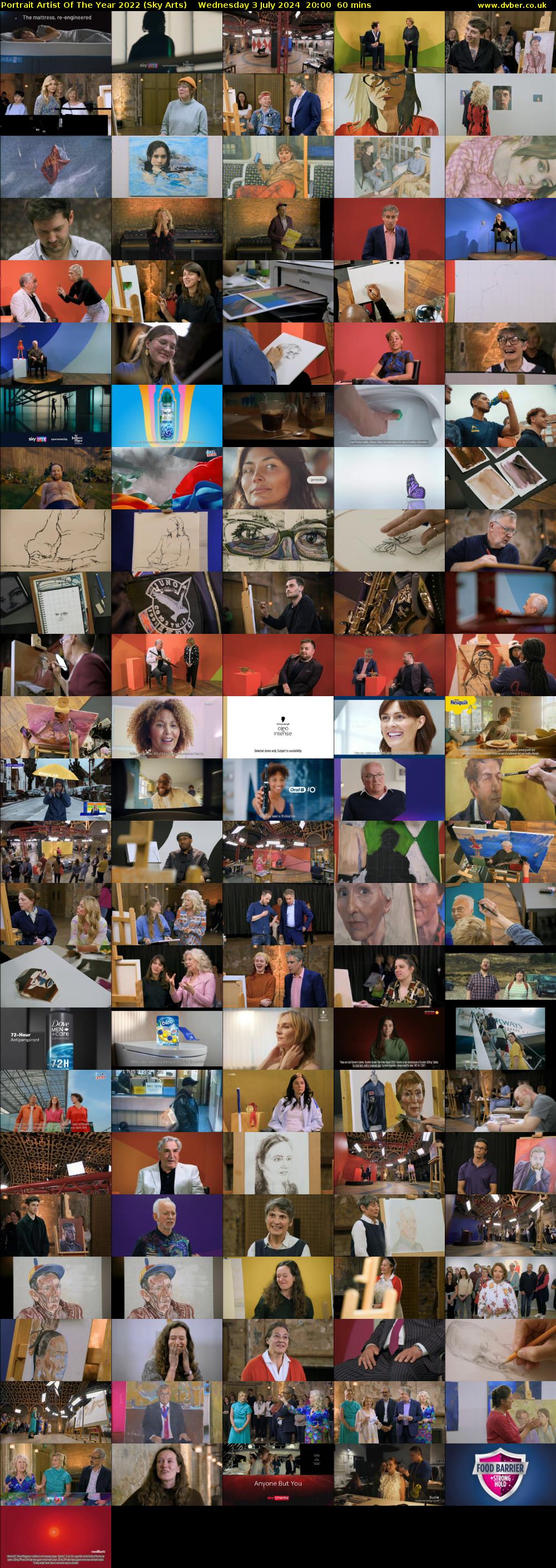 Portrait Artist Of The Year 2022 (Sky Arts) Wednesday 3 July 2024 20:00 - 21:00
