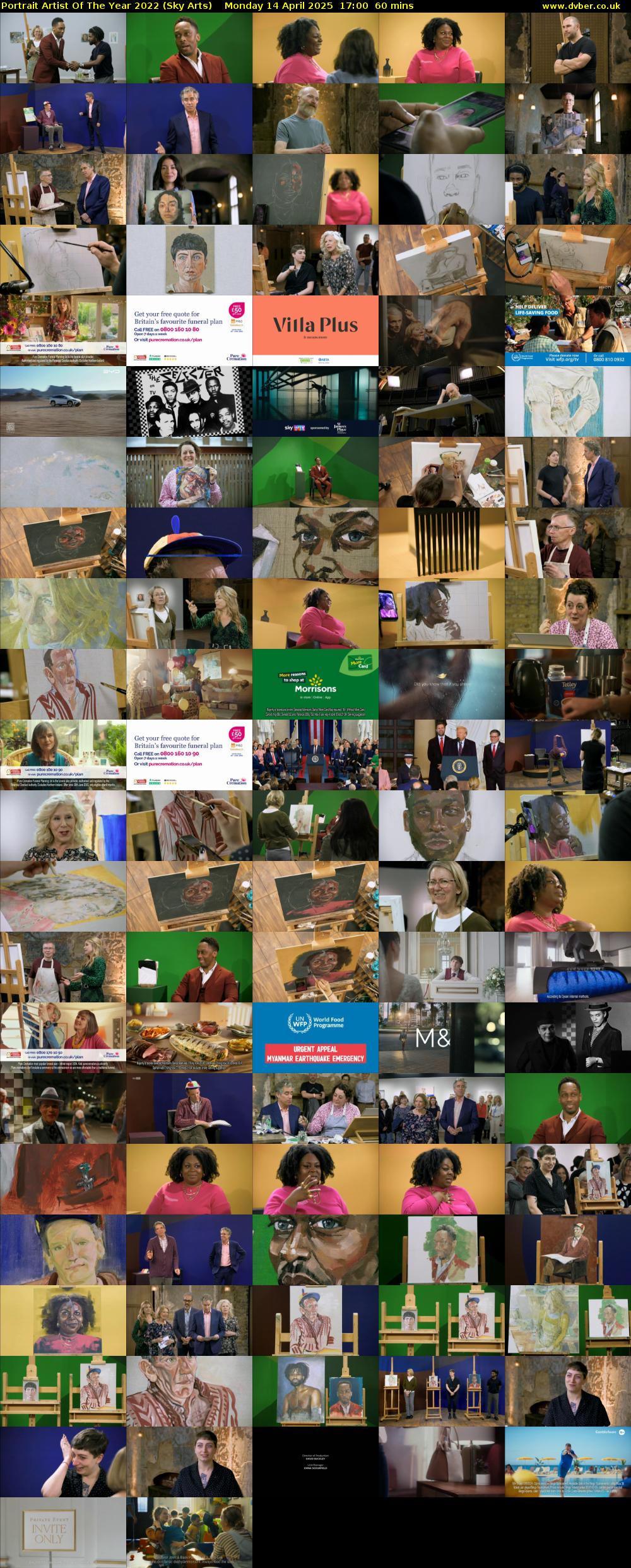 Portrait Artist Of The Year 2022 (Sky Arts) Monday 14 April 2025 17:00 - 18:00