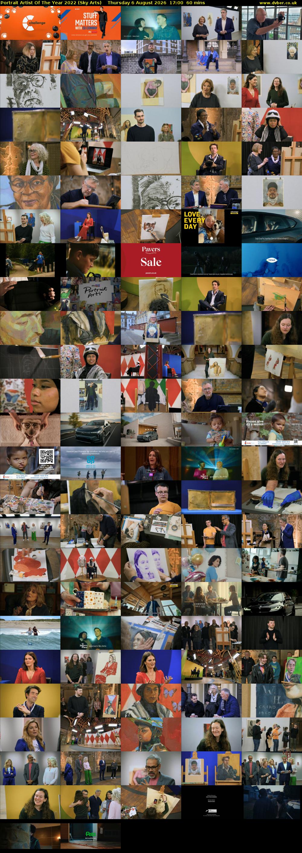 Portrait Artist Of The Year 2022 (Sky Arts) Thursday 6 August 2026 17:00 - 18:00