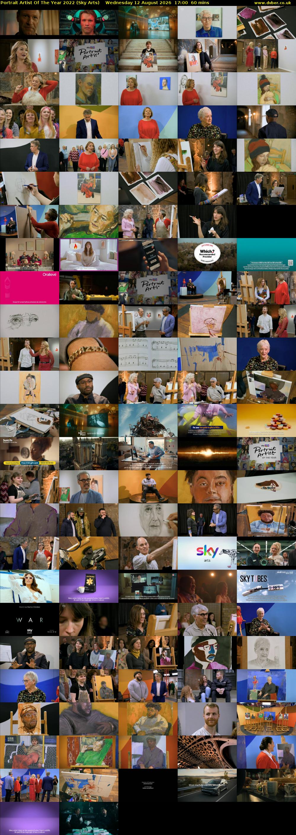 Portrait Artist Of The Year 2022 (Sky Arts) Wednesday 12 August 2026 17:00 - 18:00