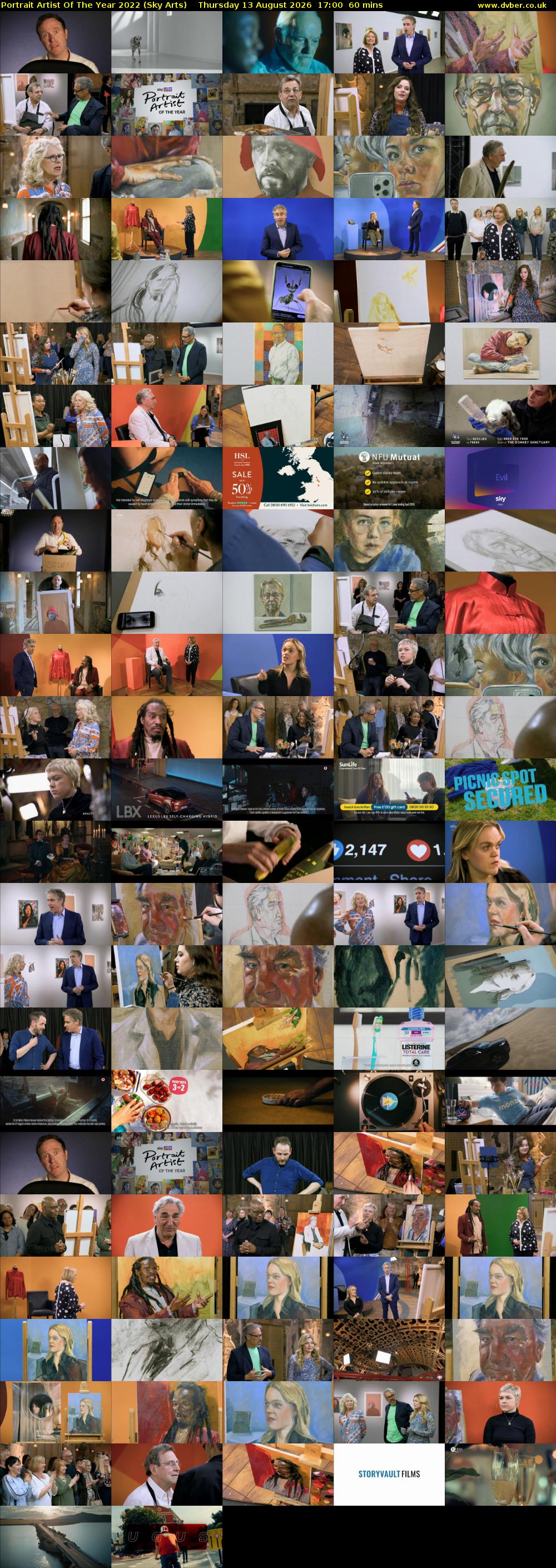 Portrait Artist Of The Year 2022 (Sky Arts) Thursday 13 August 2026 17:00 - 18:00