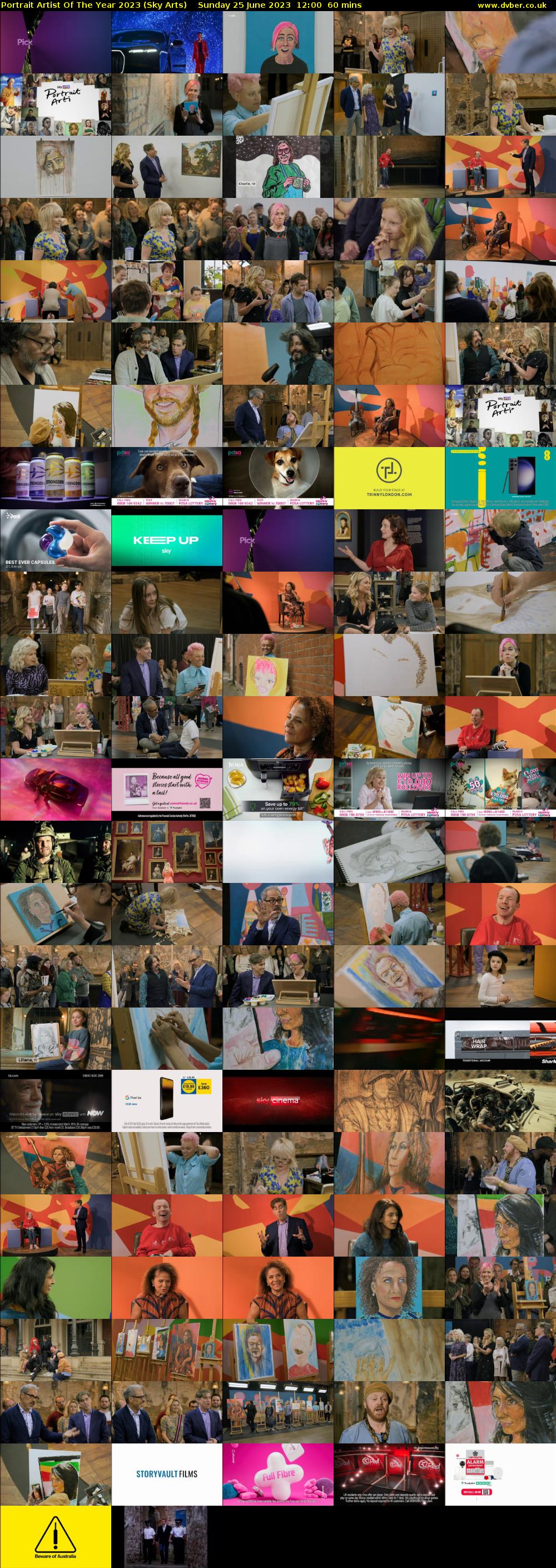 Portrait Artist Of The Year 2023 (Sky Arts) Sunday 25 June 2023 12:00 - 13:00