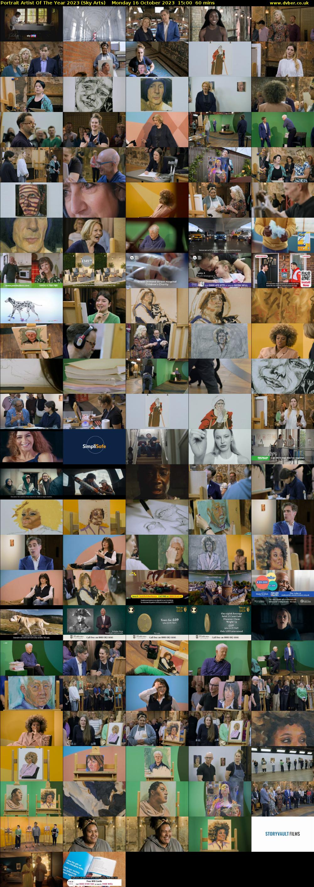 Portrait Artist Of The Year 2023 (Sky Arts) Monday 16 October 2023 15:00 - 16:00