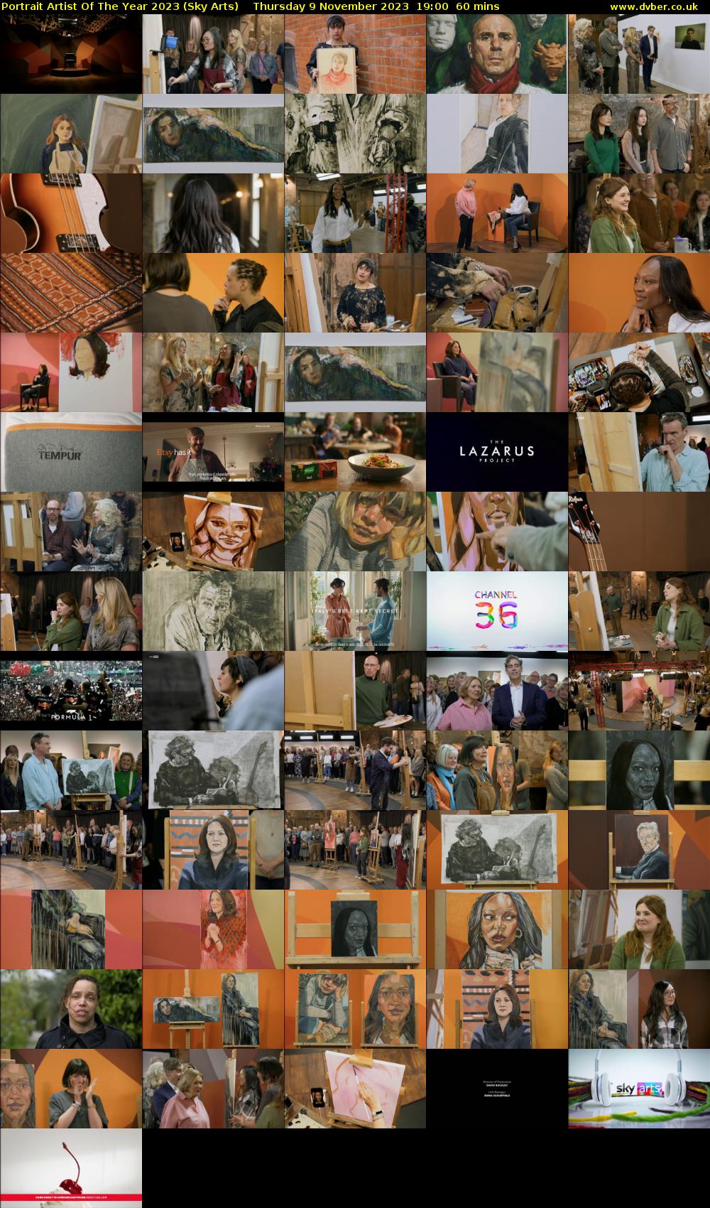 Portrait Artist Of The Year 2023 (Sky Arts) Thursday 9 November 2023 19:00 - 20:00