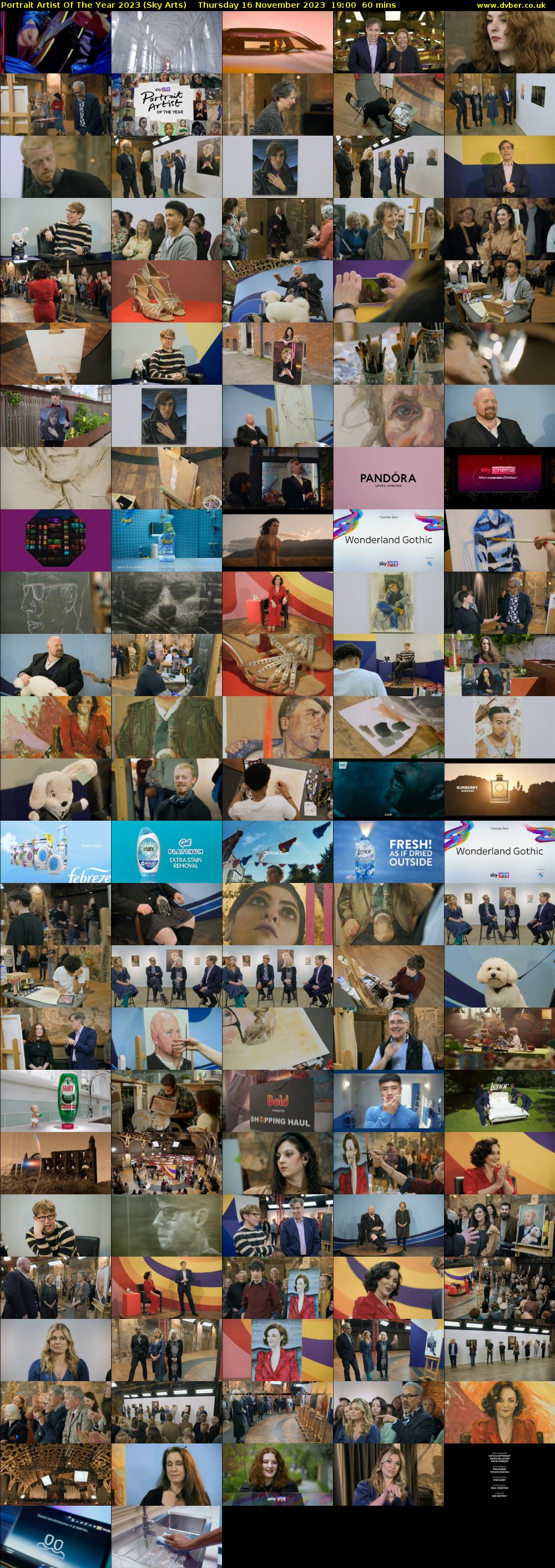 Portrait Artist Of The Year 2023 (Sky Arts) Thursday 16 November 2023 19:00 - 20:00
