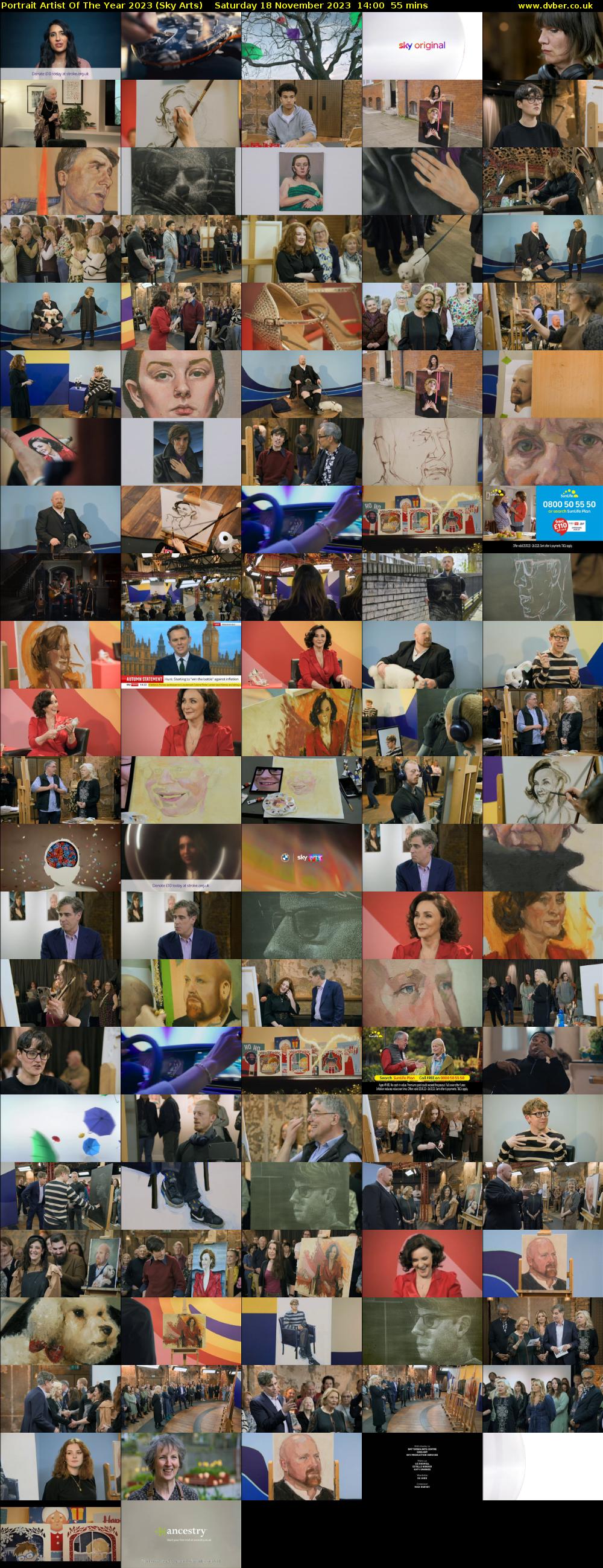 Portrait Artist Of The Year 2023 (Sky Arts) Saturday 18 November 2023 14:00 - 14:55