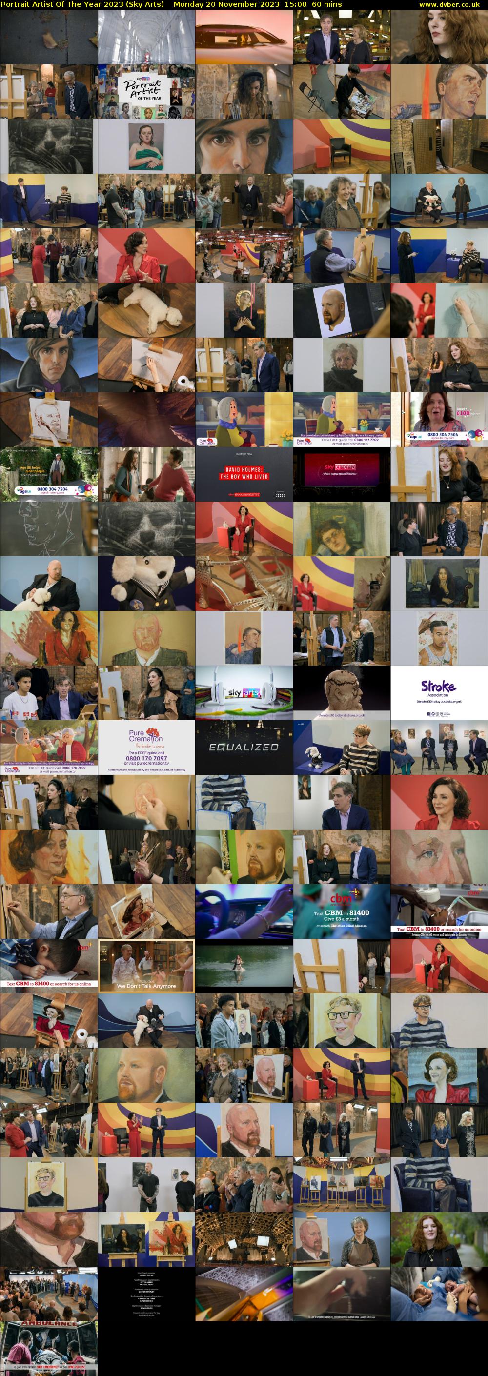 Portrait Artist Of The Year 2023 (Sky Arts) Monday 20 November 2023 15:00 - 16:00
