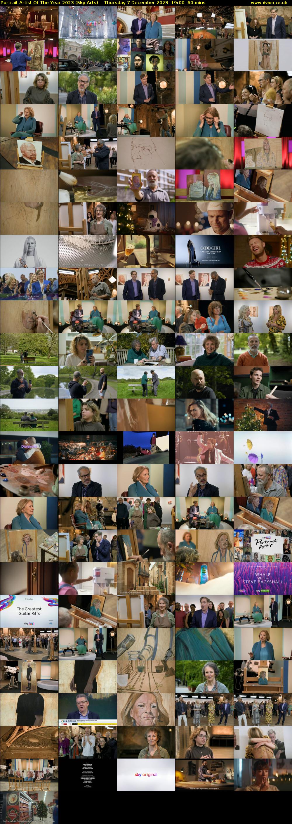 Portrait Artist Of The Year 2023 (Sky Arts) Thursday 7 December 2023 19:00 - 20:00