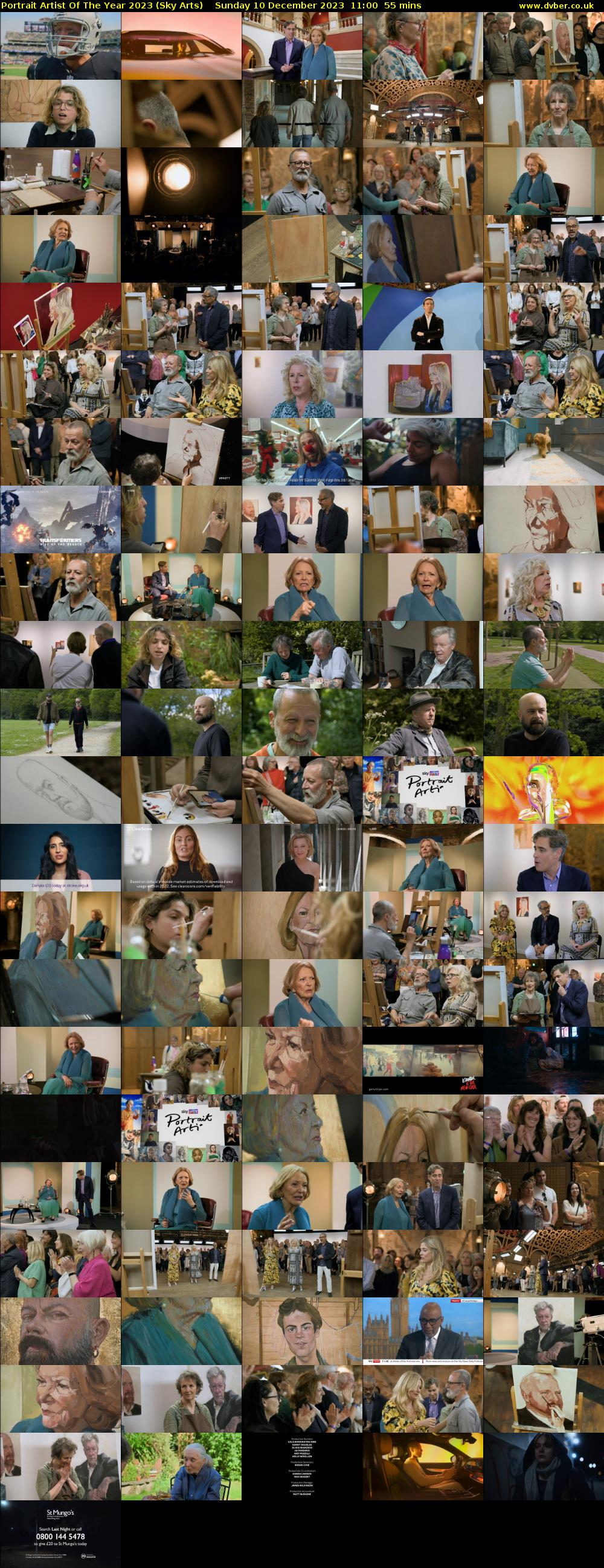 Portrait Artist Of The Year 2023 (Sky Arts) Sunday 10 December 2023 11:00 - 11:55