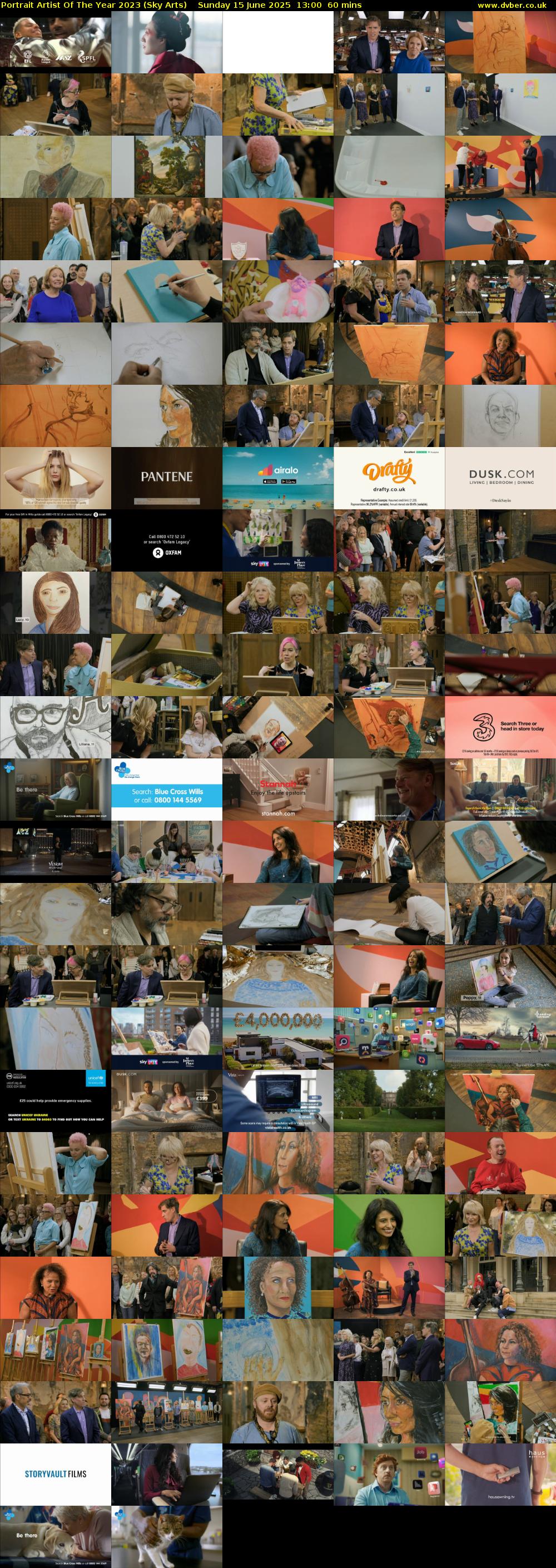 Portrait Artist Of The Year 2023 (Sky Arts) Sunday 15 June 2025 13:00 - 14:00
