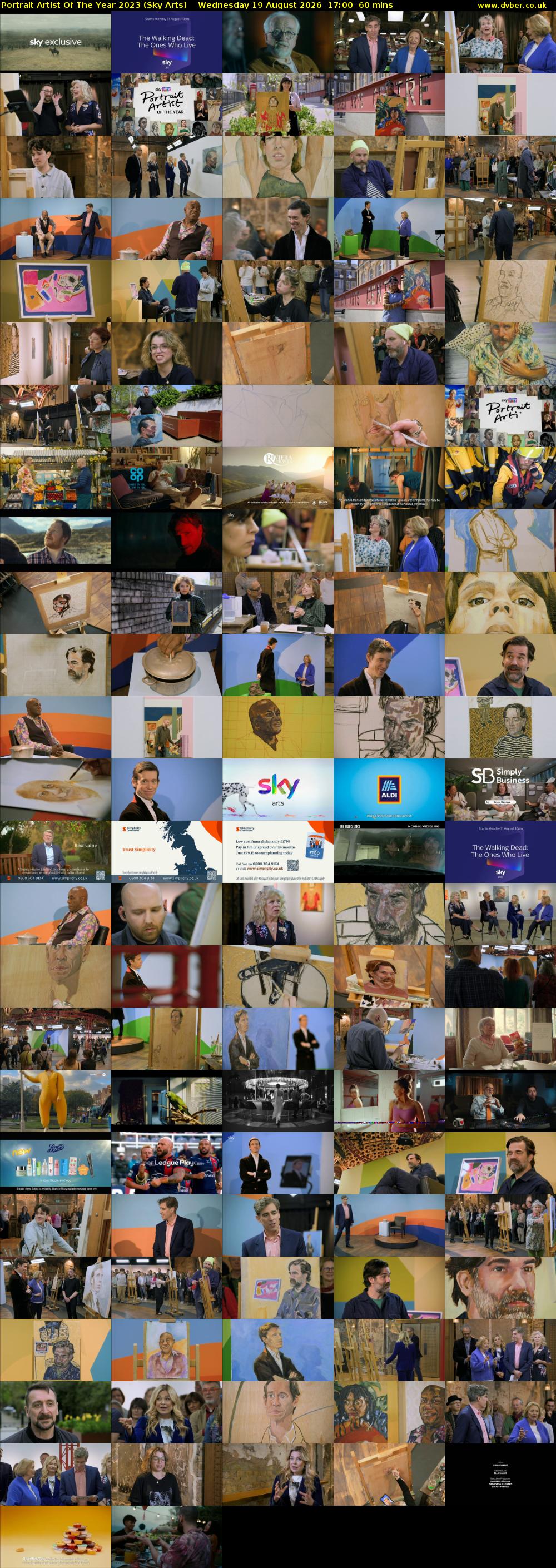 Portrait Artist Of The Year 2023 (Sky Arts) Wednesday 19 August 2026 17:00 - 18:00