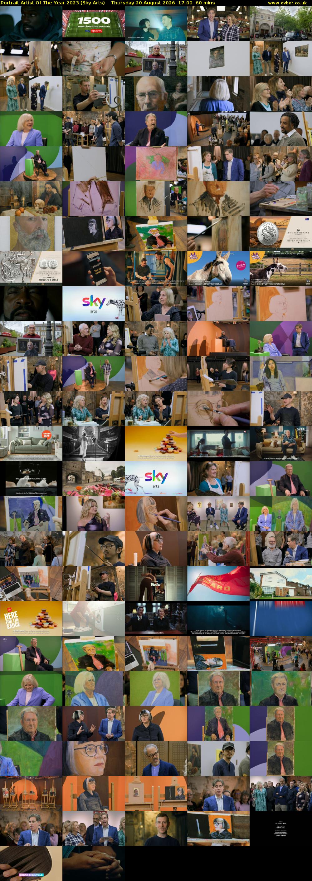 Portrait Artist Of The Year 2023 (Sky Arts) Thursday 20 August 2026 17:00 - 18:00