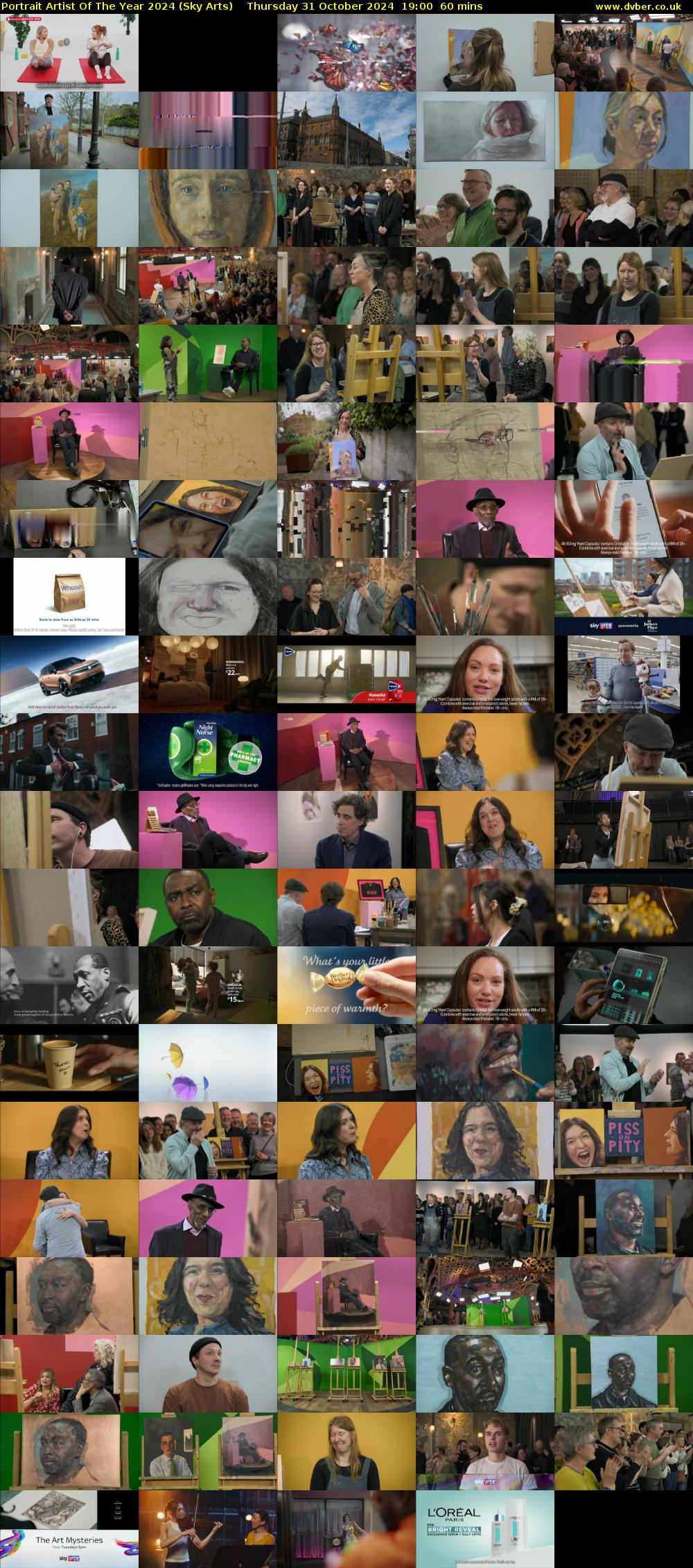 Portrait Artist Of The Year 2024 (Sky Arts) Thursday 31 October 2024 19:00 - 20:00