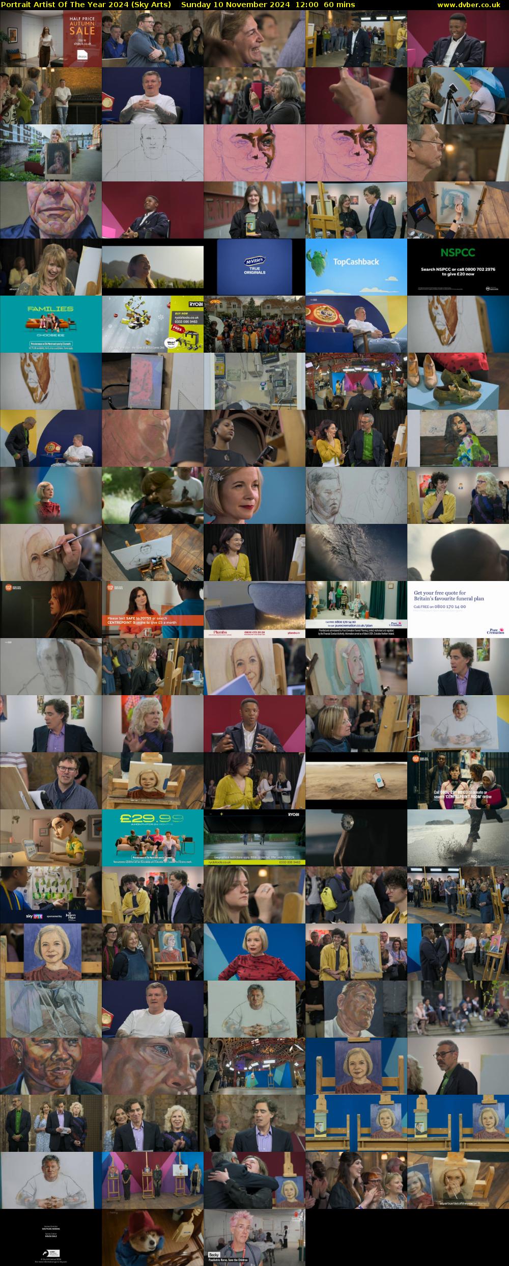 Portrait Artist Of The Year 2024 (Sky Arts) Sunday 10 November 2024 12:00 - 13:00