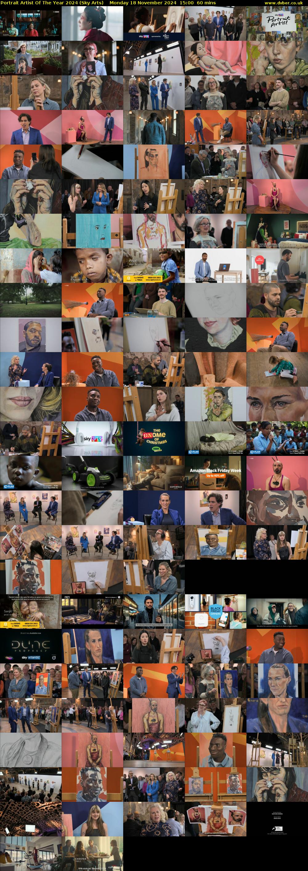 Portrait Artist Of The Year 2024 (Sky Arts) Monday 18 November 2024 15:00 - 16:00