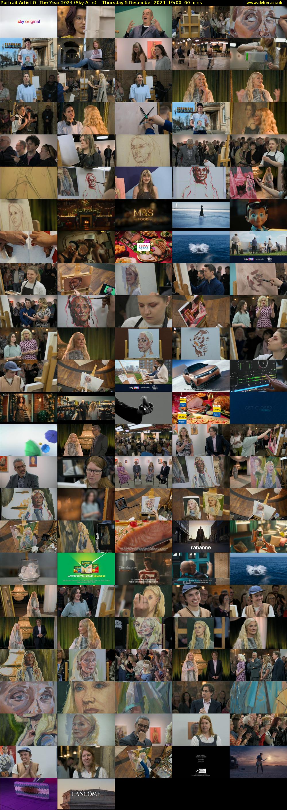 Portrait Artist Of The Year 2024 (Sky Arts) Thursday 5 December 2024 19:00 - 20:00
