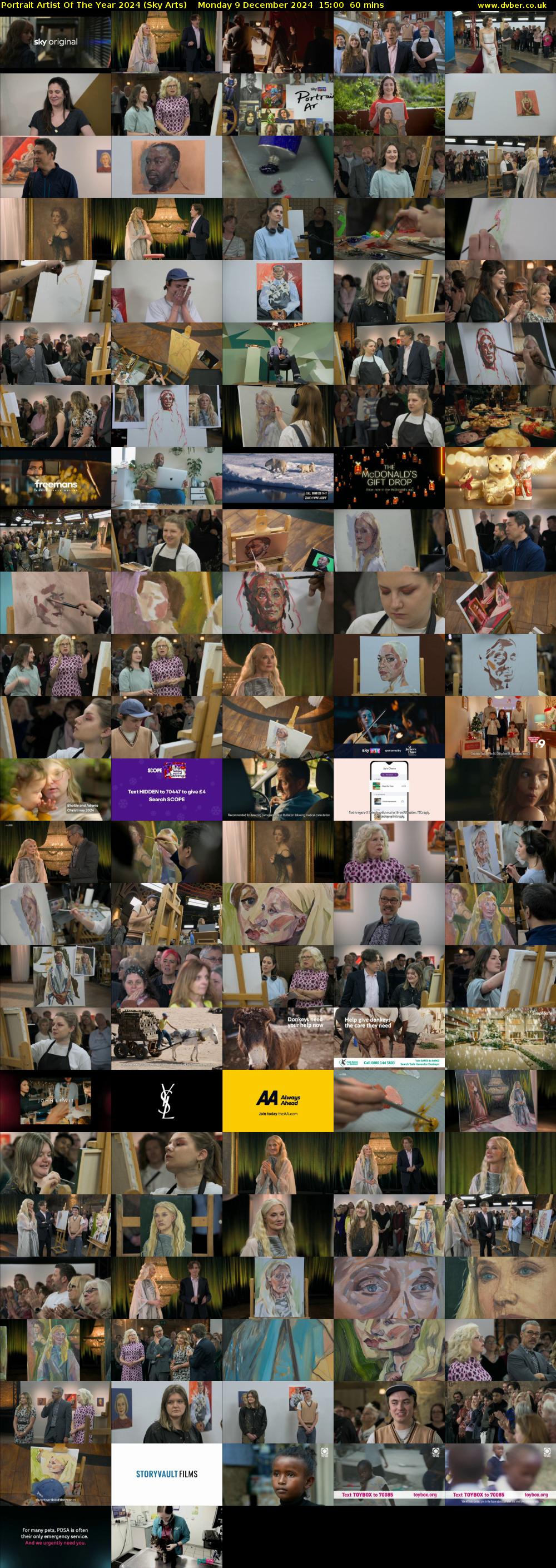 Portrait Artist Of The Year 2024 (Sky Arts) Monday 9 December 2024 15:00 - 16:00
