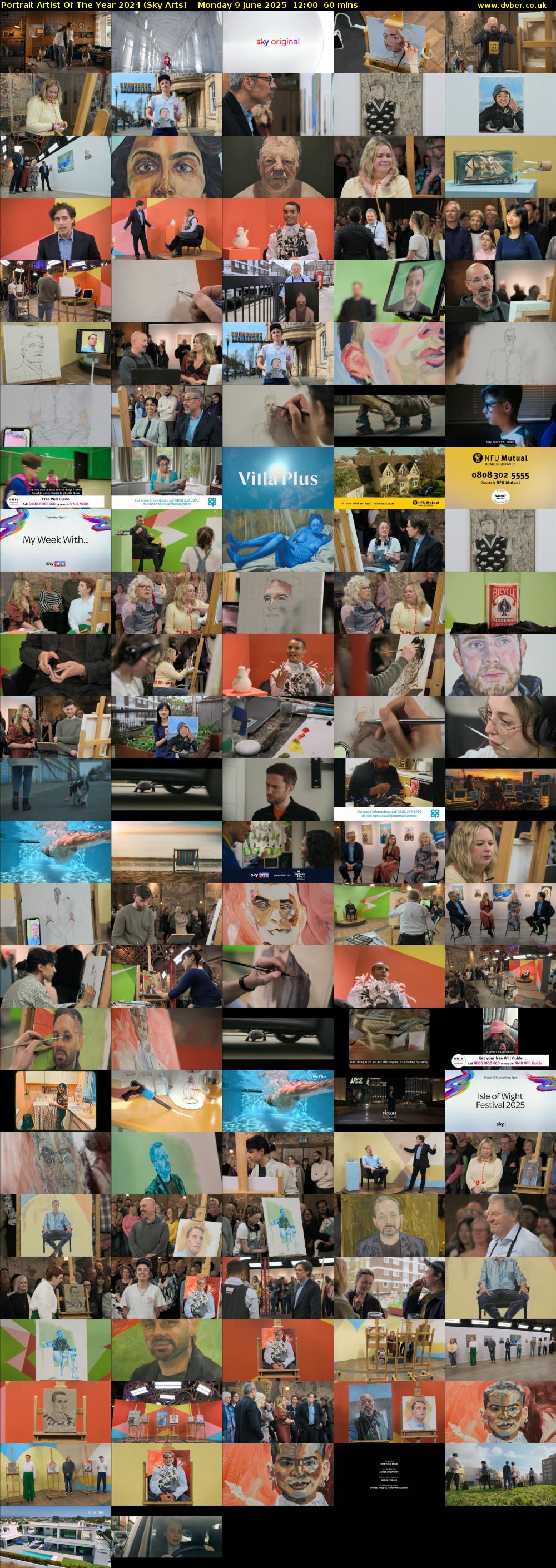 Portrait Artist Of The Year 2024 (Sky Arts) Monday 9 June 2025 12:00 - 13:00