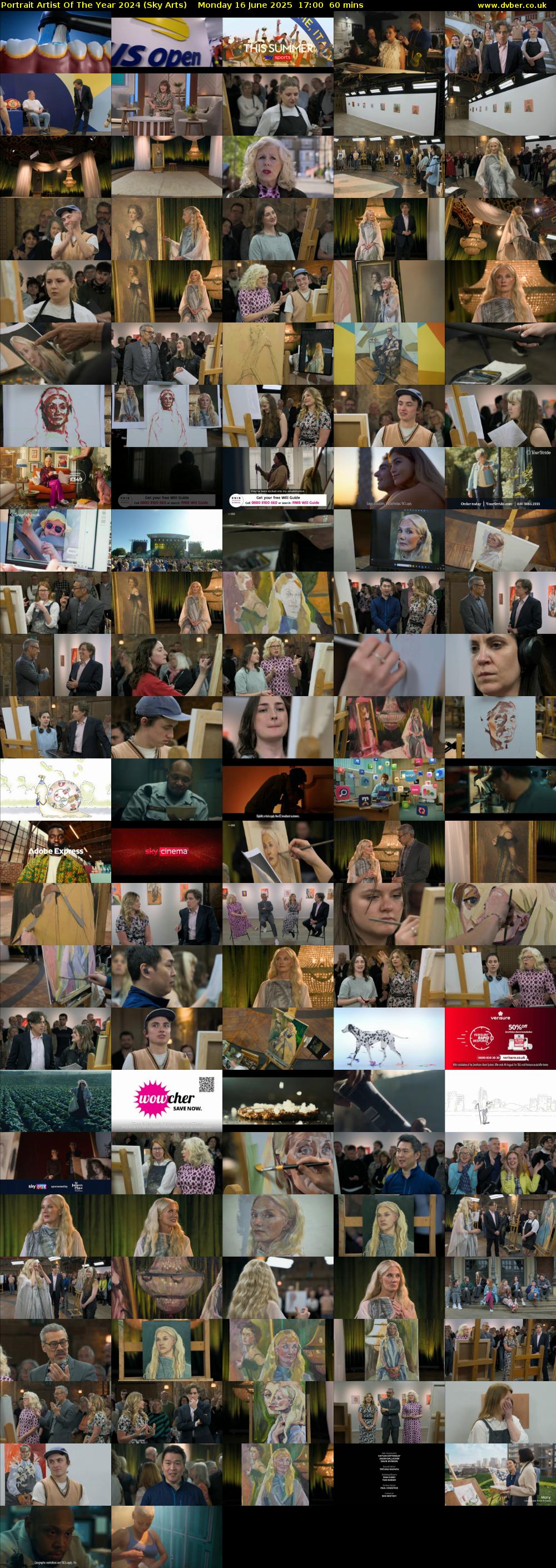 Portrait Artist Of The Year 2024 (Sky Arts) Monday 16 June 2025 17:00 - 18:00