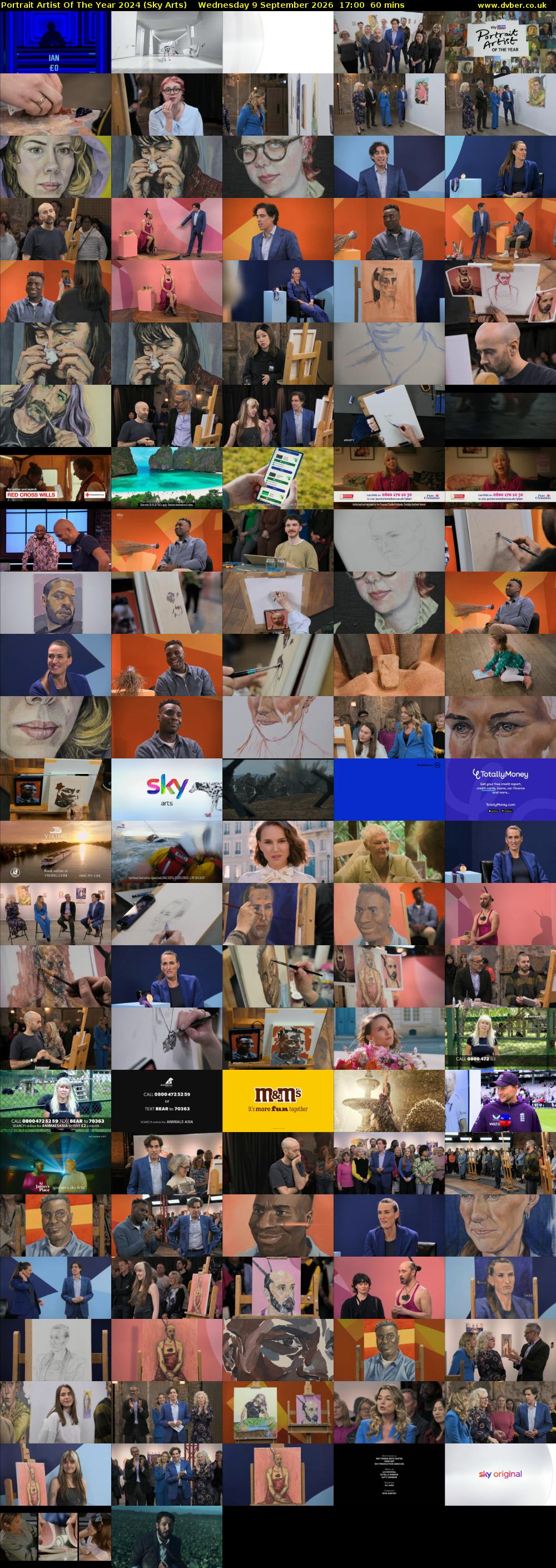 Portrait Artist Of The Year 2024 (Sky Arts) Wednesday 9 September 2026 17:00 - 18:00