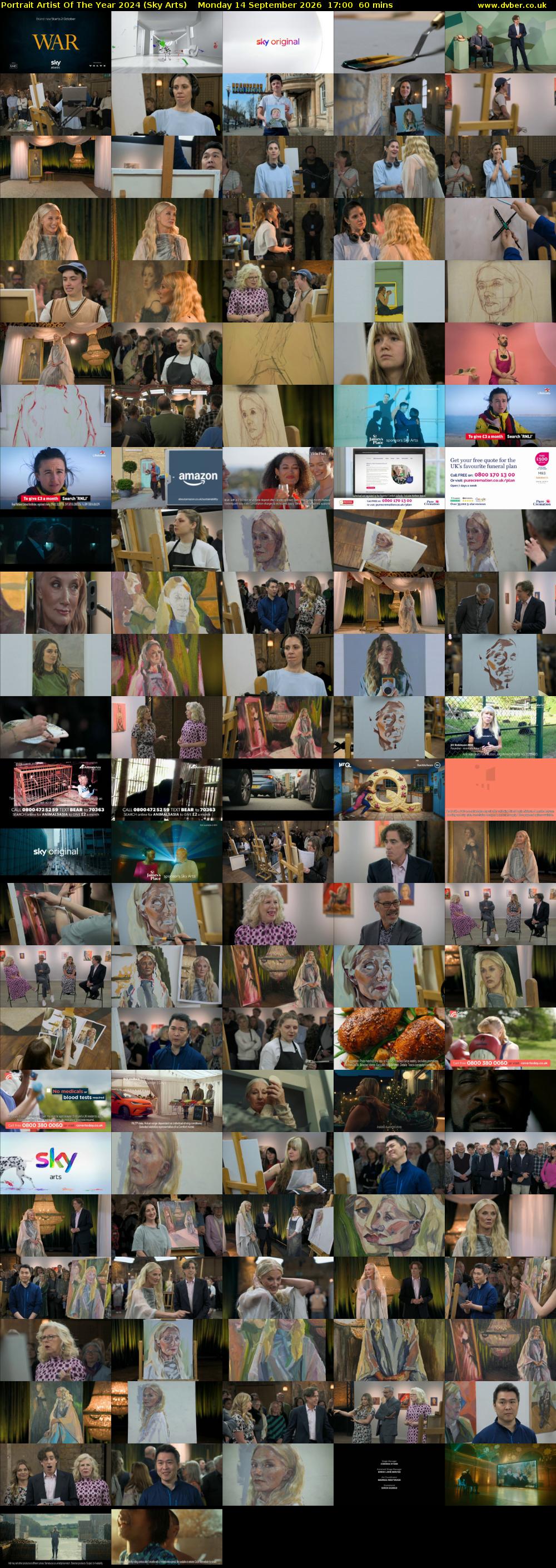 Portrait Artist Of The Year 2024 (Sky Arts) Monday 14 September 2026 17:00 - 18:00