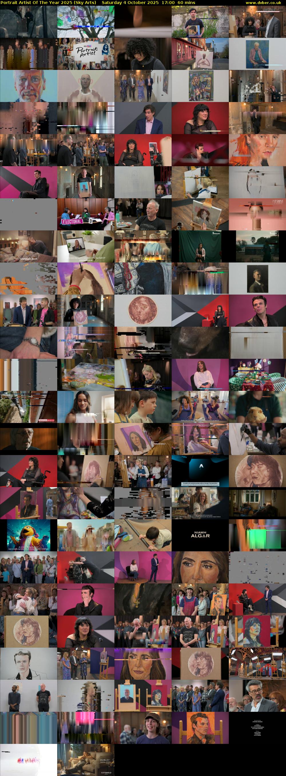 Portrait Artist Of The Year 2025 (Sky Arts) Saturday 4 October 2025 17:00 - 18:00