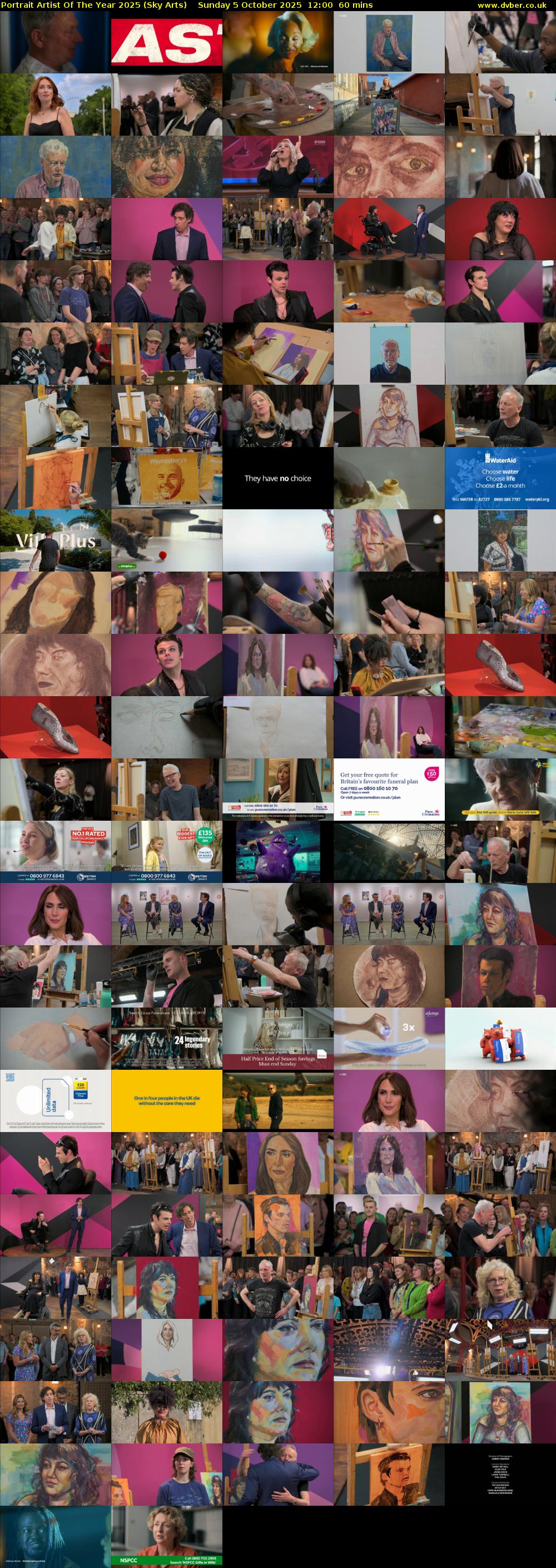 Portrait Artist Of The Year 2025 (Sky Arts) Sunday 5 October 2025 12:00 - 13:00