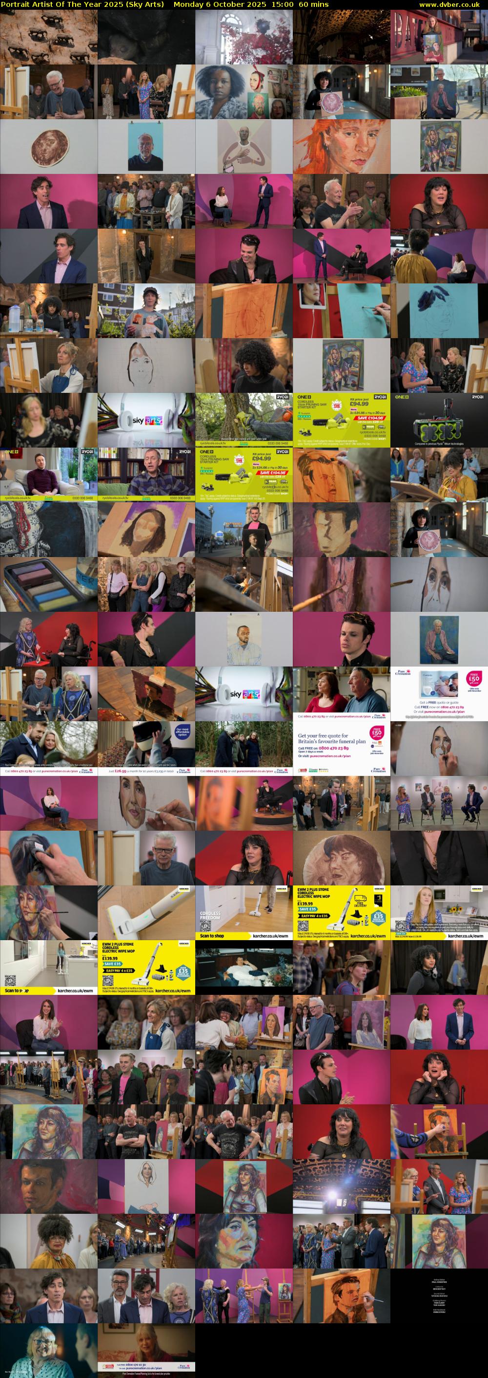 Portrait Artist Of The Year 2025 (Sky Arts) Monday 6 October 2025 15:00 - 16:00