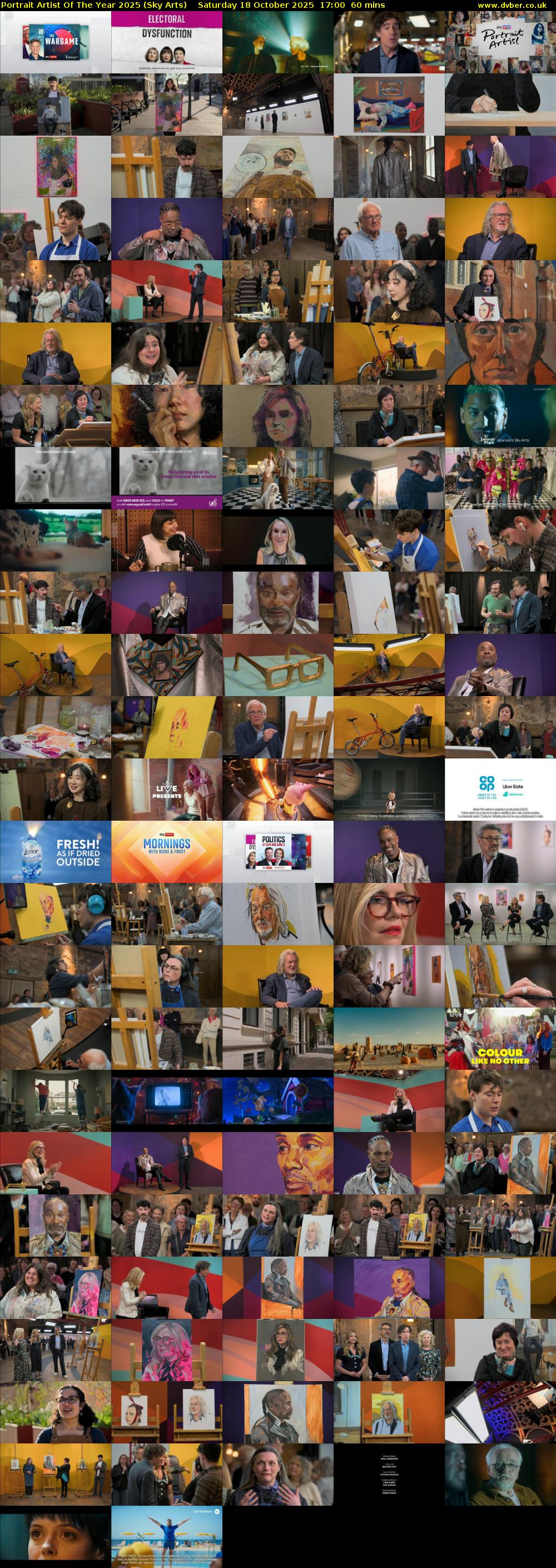 Portrait Artist Of The Year 2025 (Sky Arts) Saturday 18 October 2025 17:00 - 18:00
