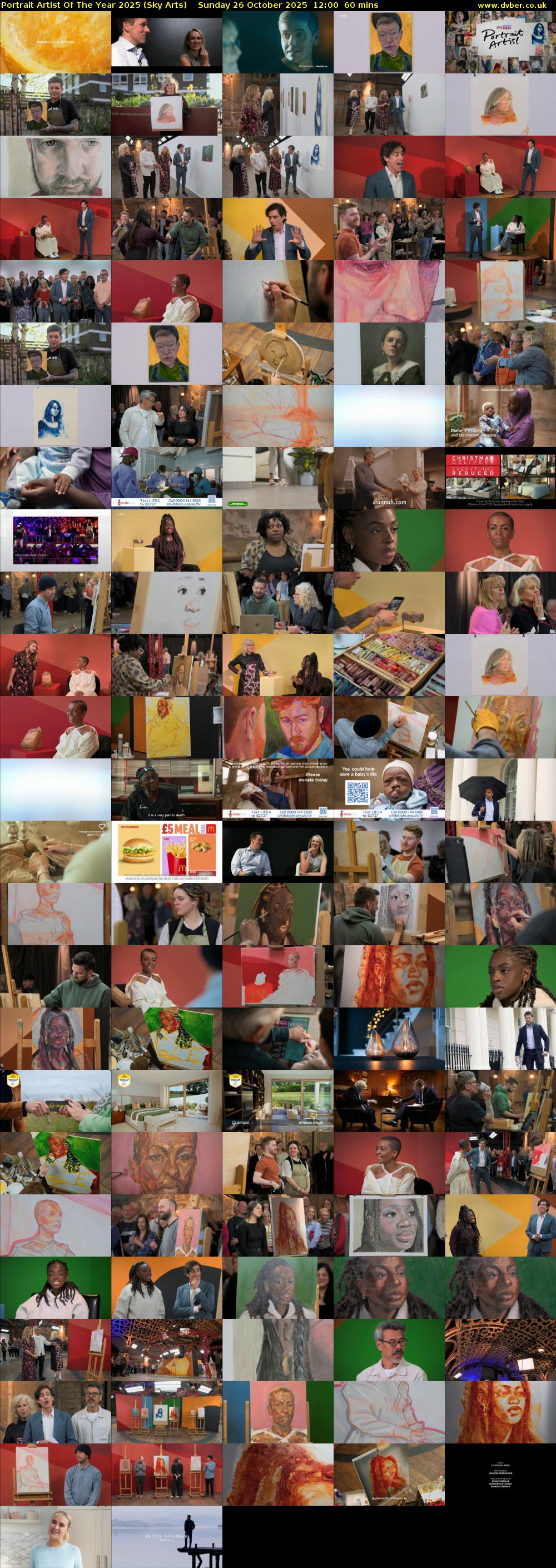 Portrait Artist Of The Year 2025 (Sky Arts) Sunday 26 October 2025 12:00 - 13:00
