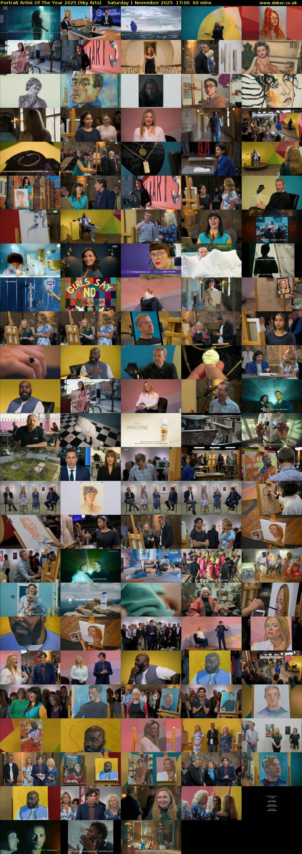 Portrait Artist Of The Year 2025 (Sky Arts) Saturday 1 November 2025 17:00 - 18:00