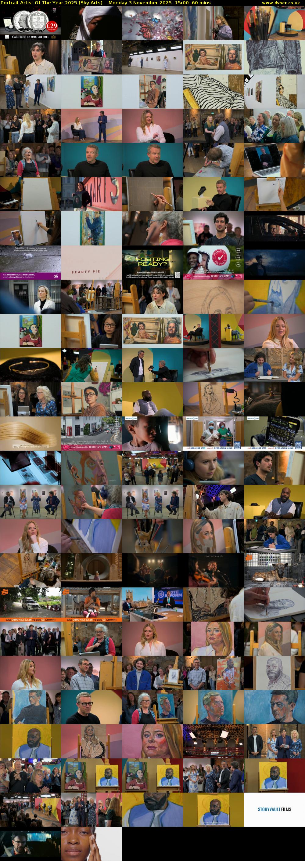 Portrait Artist Of The Year 2025 (Sky Arts) Monday 3 November 2025 15:00 - 16:00