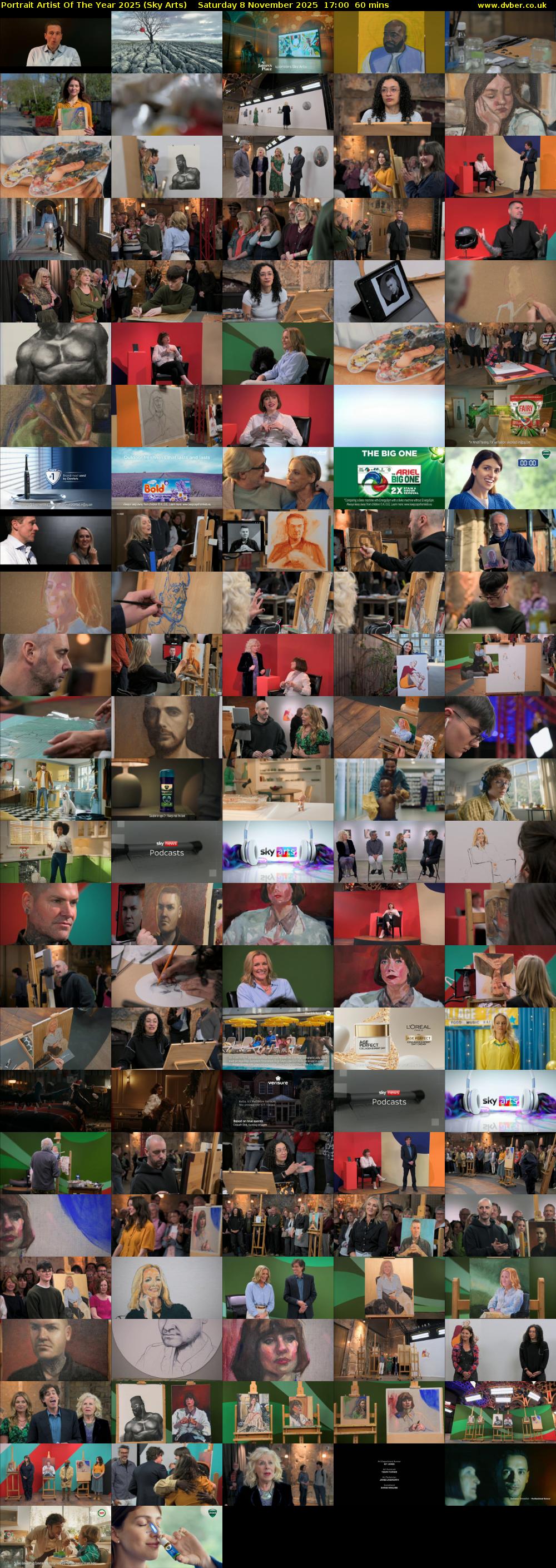 Portrait Artist Of The Year 2025 (Sky Arts) Saturday 8 November 2025 17:00 - 18:00